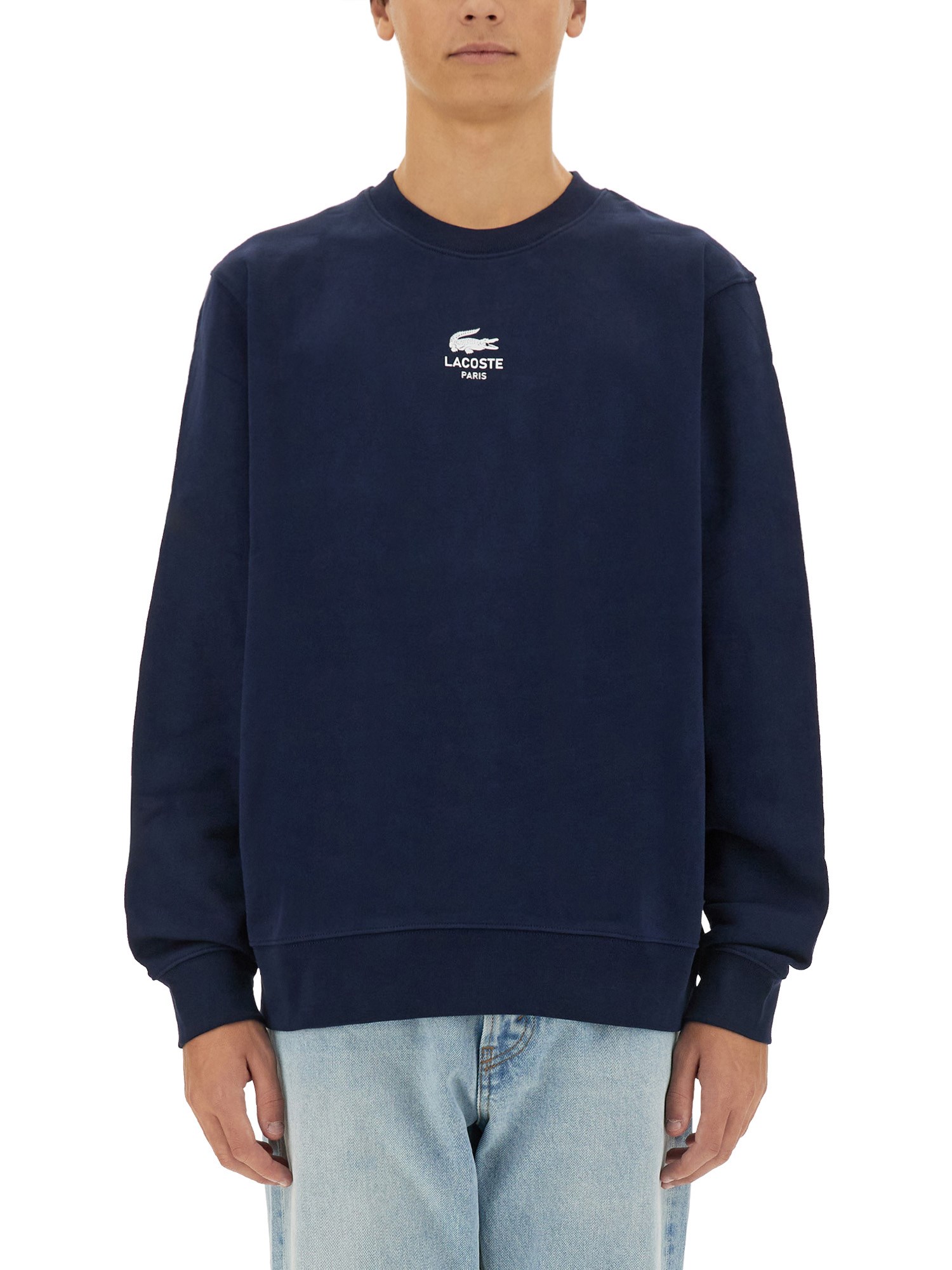 Shop Lacoste Sweatshirt With Logo In Blue