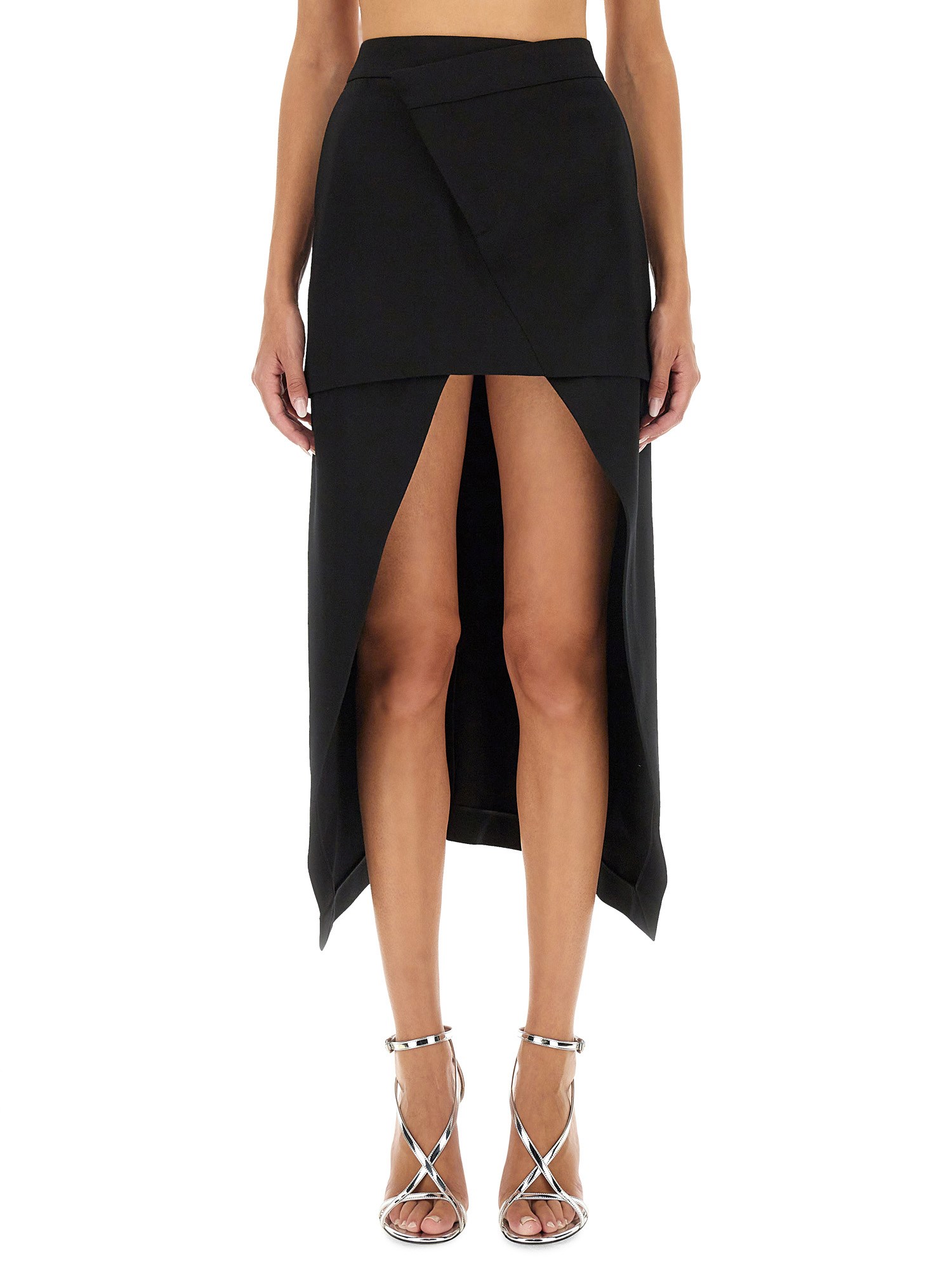 Shop Alexander Mcqueen Asymmetrical Skirt In Black