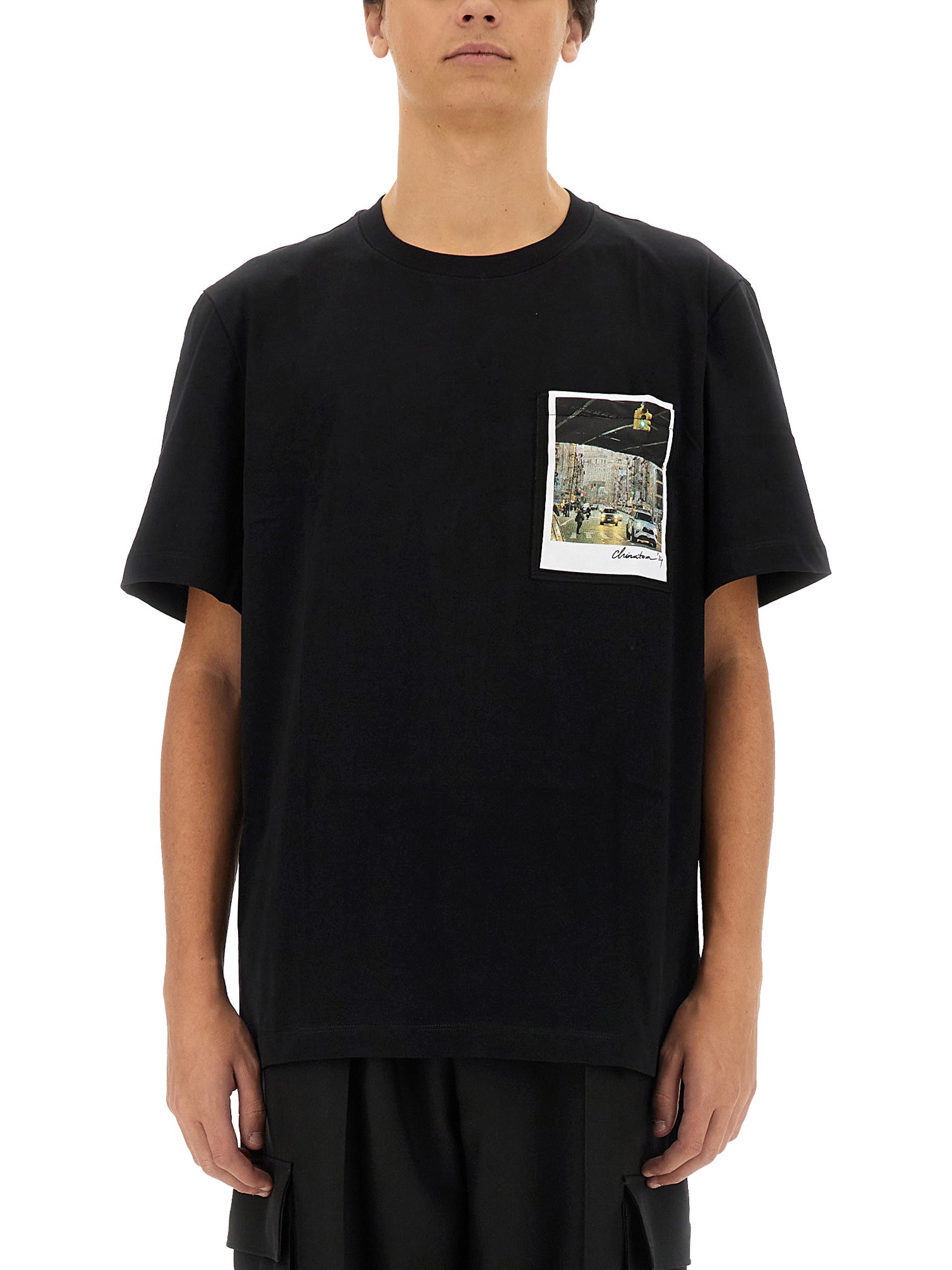 Helmut Lang Overpass Postcard Tee In Black