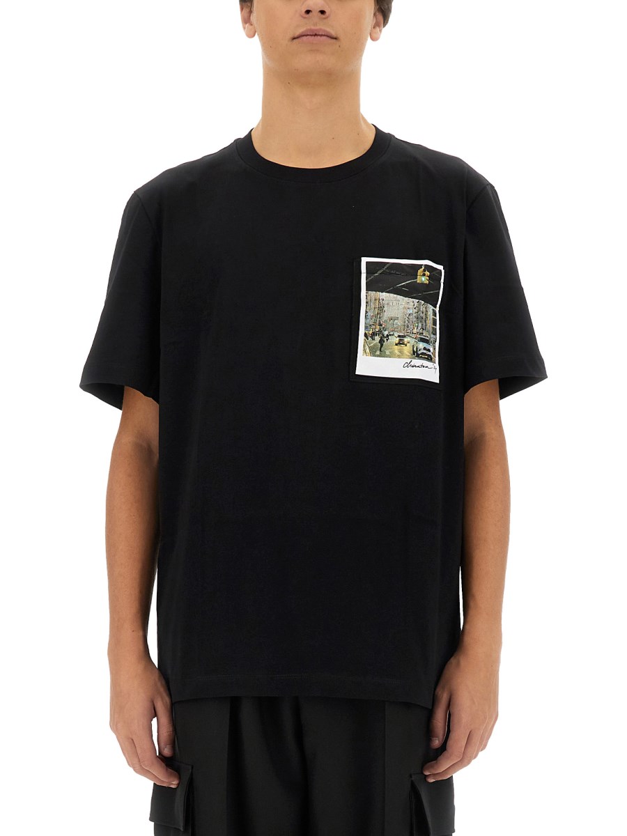 HELMUT LANG T-SHIRT IN JERSEY DI COTONE CON LOGO