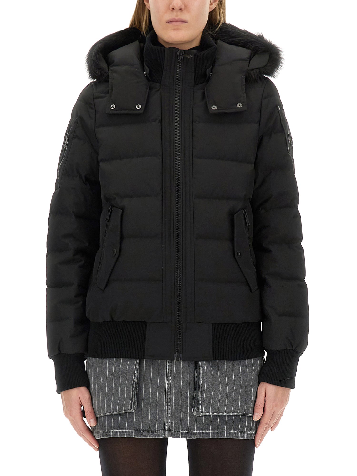 Moose Knuckles Jacket With Logo In Black