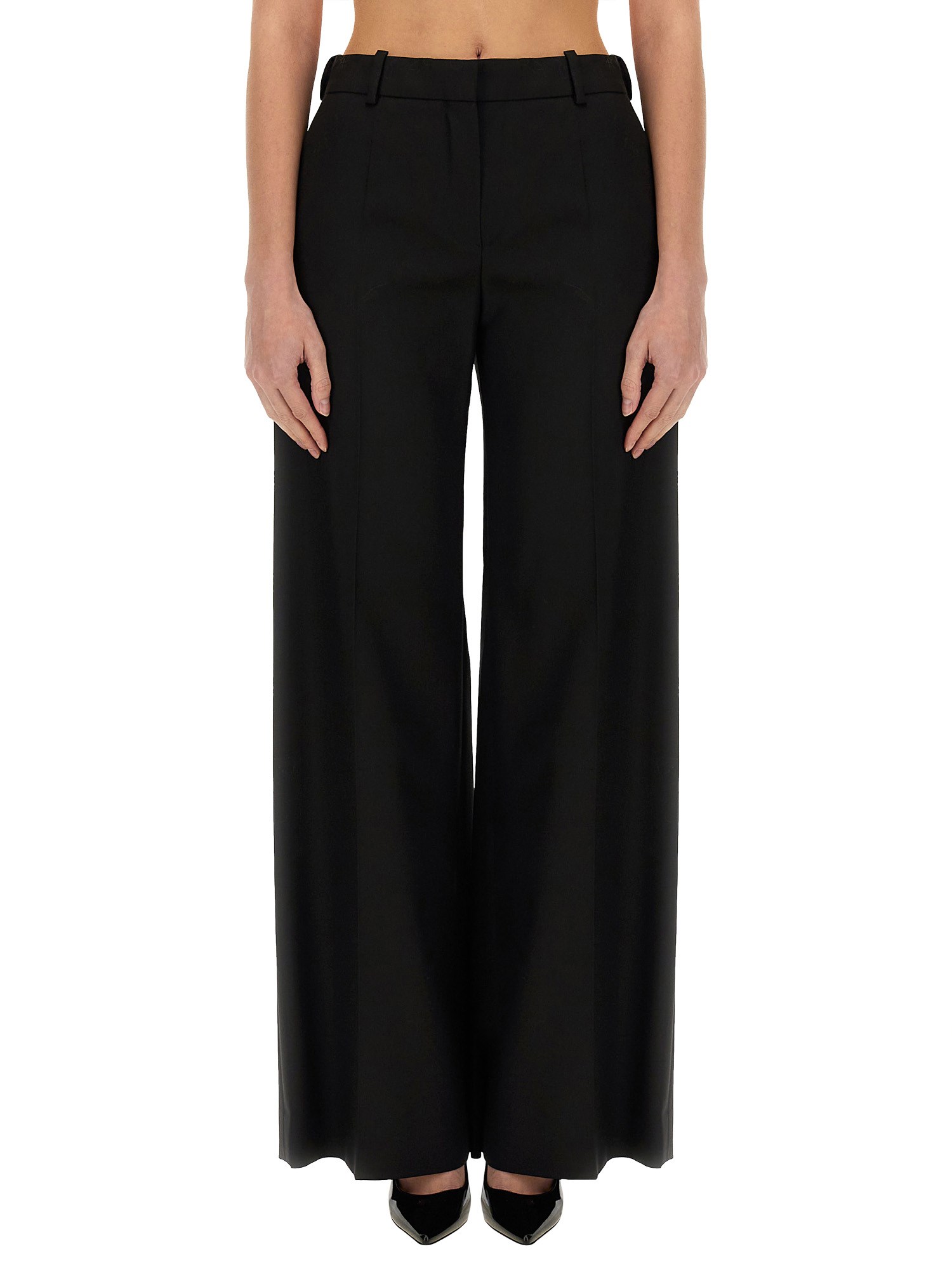 Nina Ricci Wide Gabardine Pants In Black