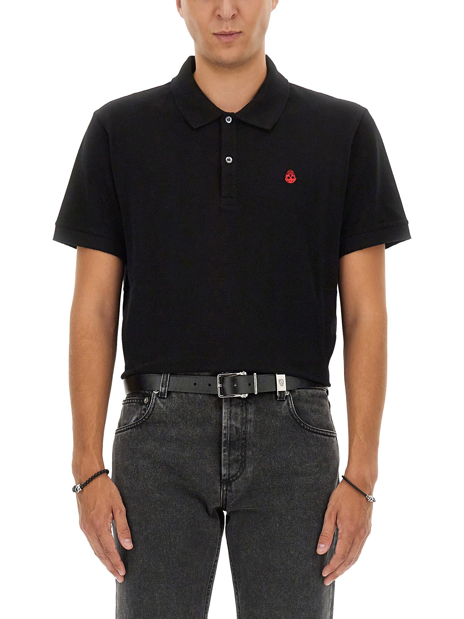 Shop Alexander Mcqueen Polo "skull" In Black