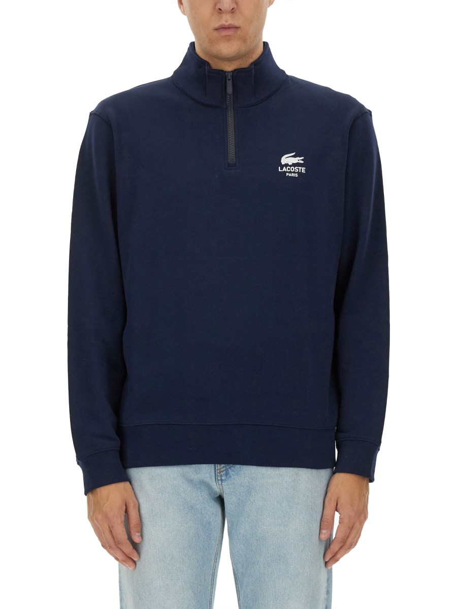 LACOSTE FELPA IN COTONE CON LOGO