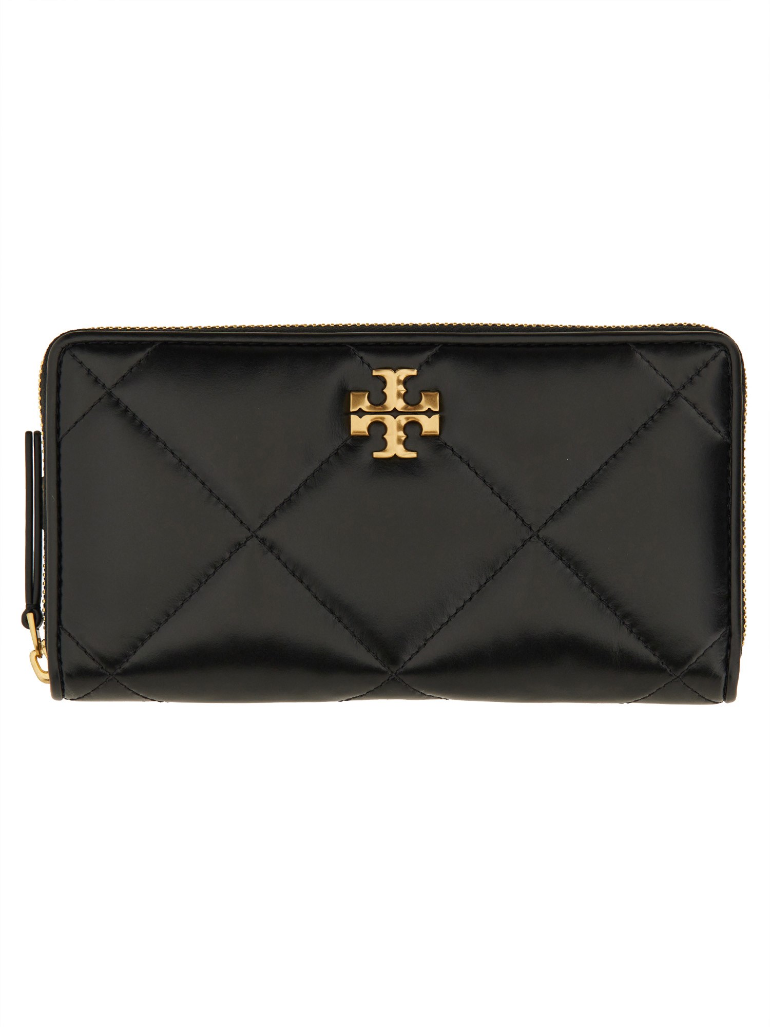 Shop Tory Burch Continental "kira" Zippered Wallet In Black