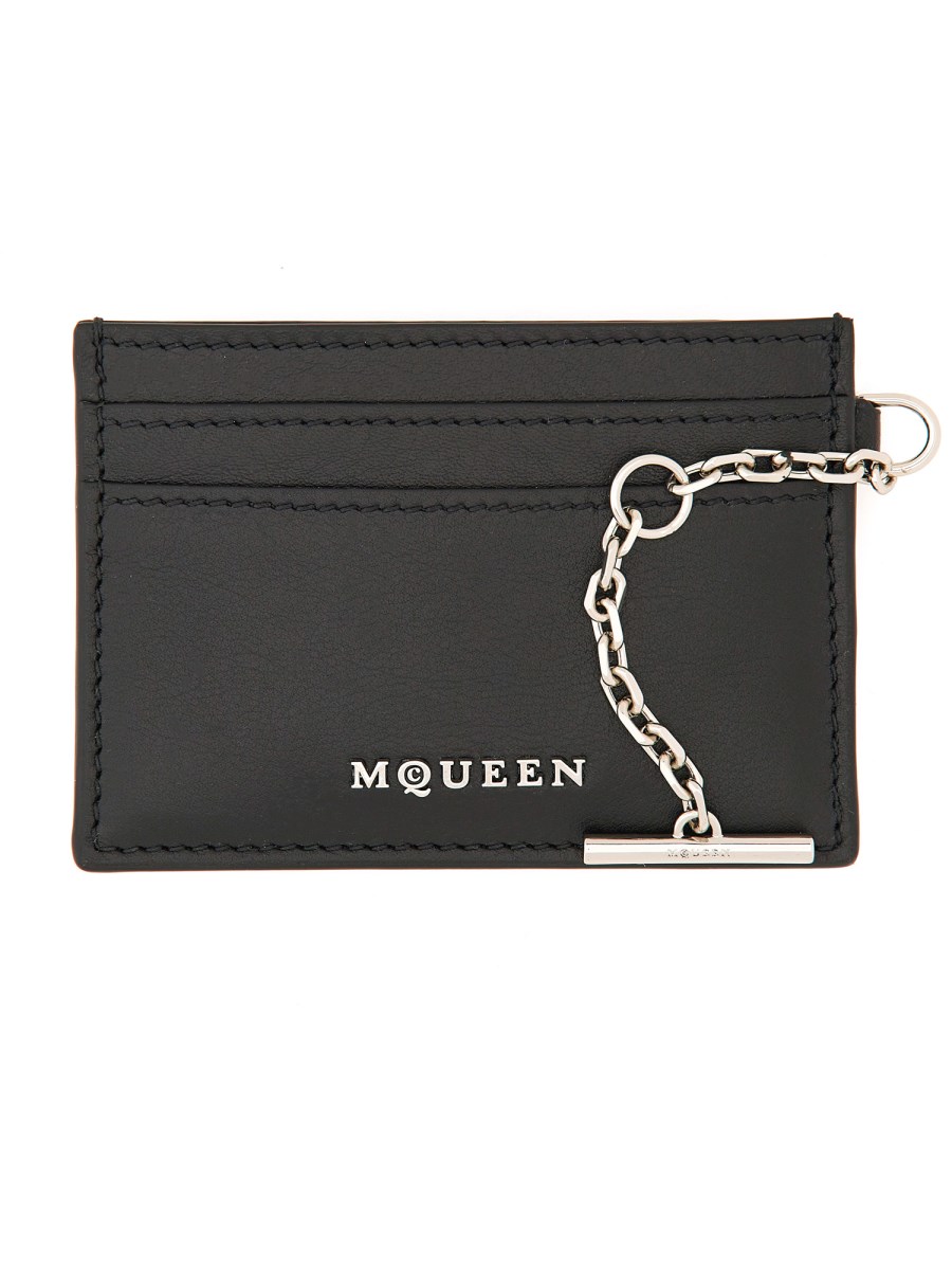 ALEXANDER McQUEEN PORTACARTE "SLING" IN PELLE