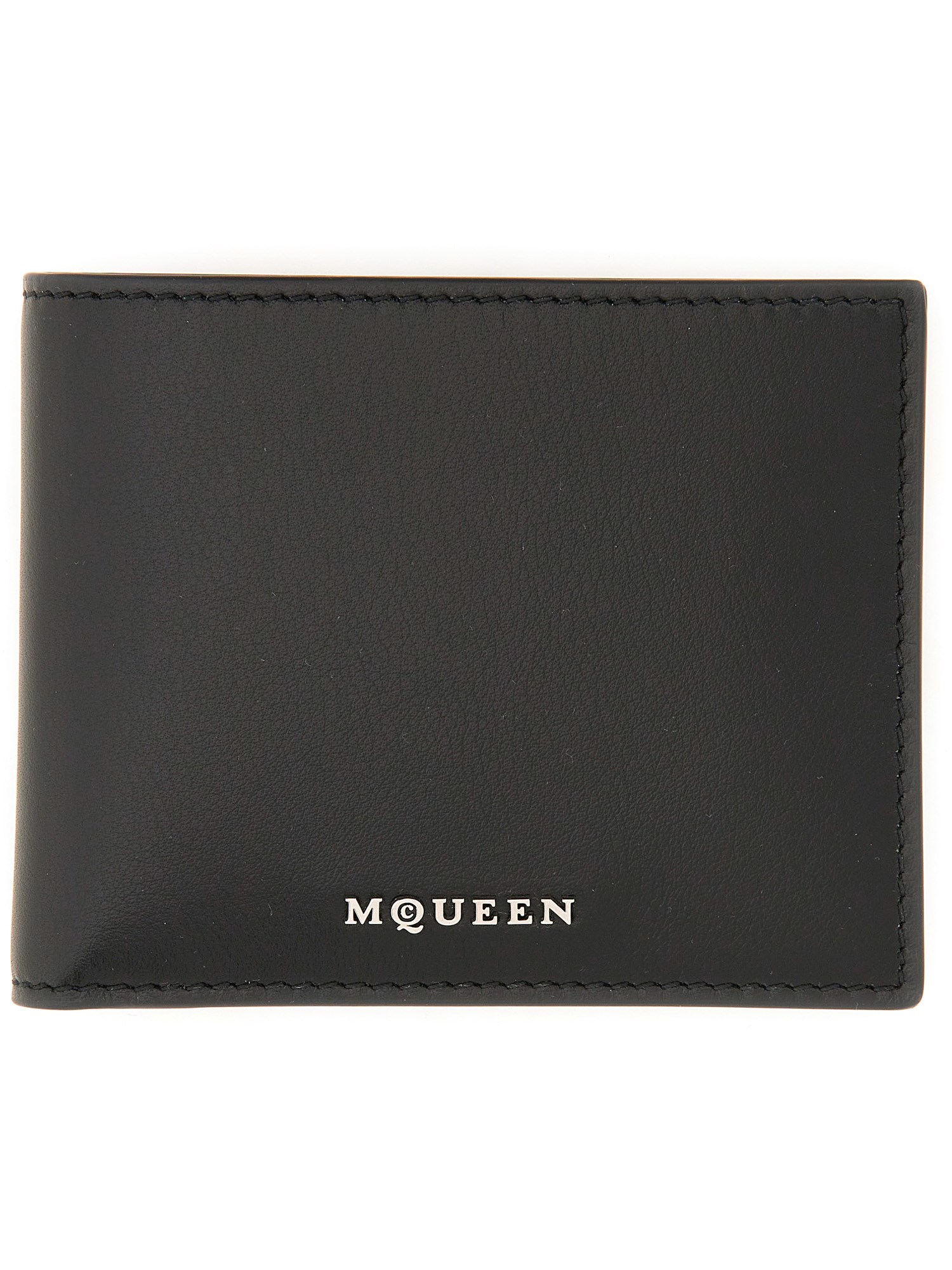 Shop Alexander Mcqueen Wallet With Logo In Black