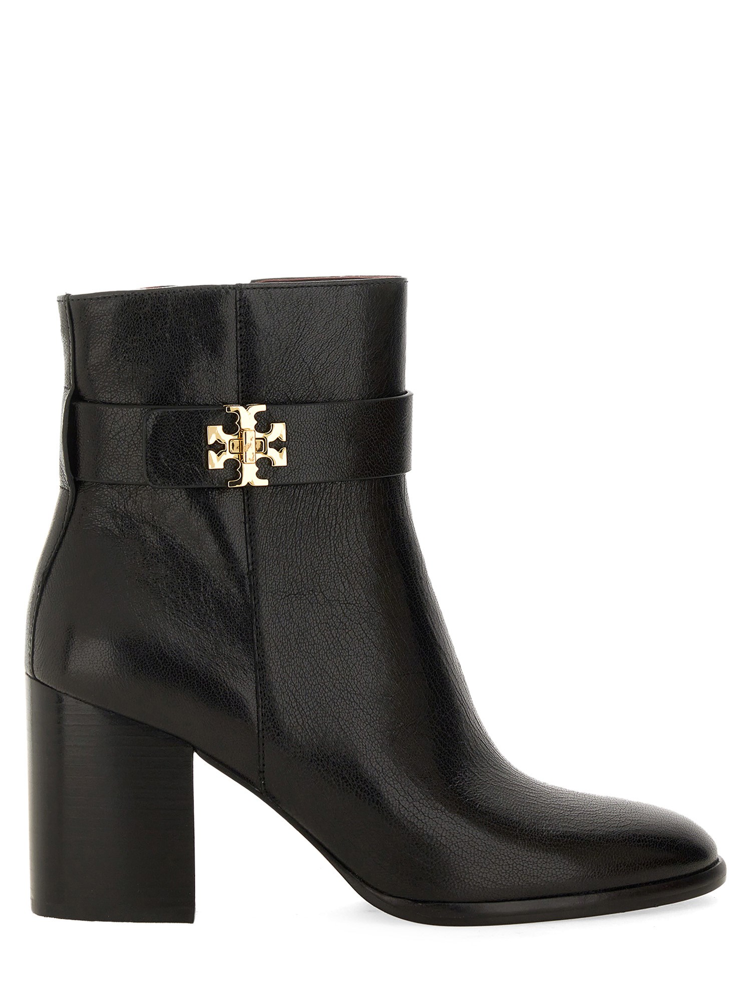 Shop Tory Burch T Lock Heeled Boot In Black