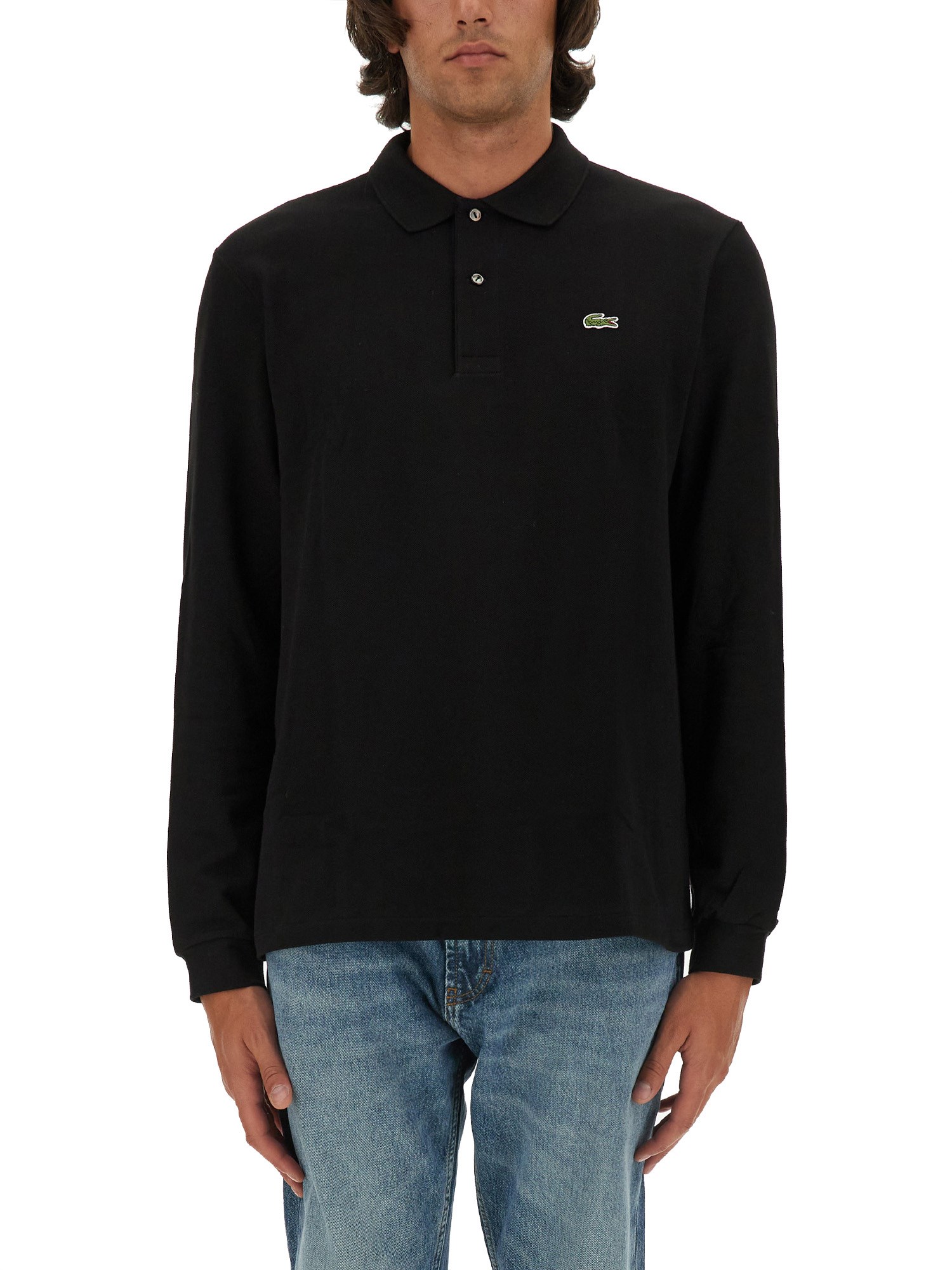 Shop Lacoste Polo With Logo In Black