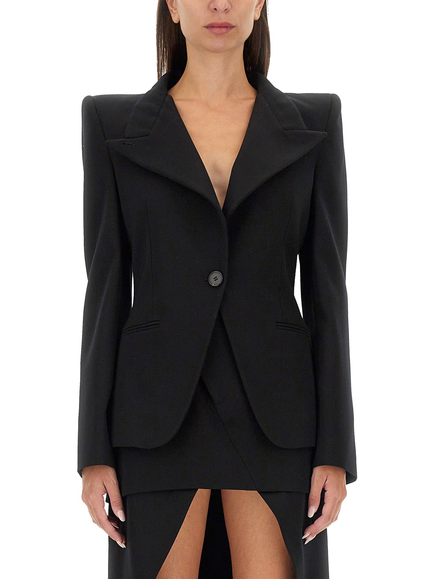 Shop Alexander Mcqueen Wool Jacket In Black