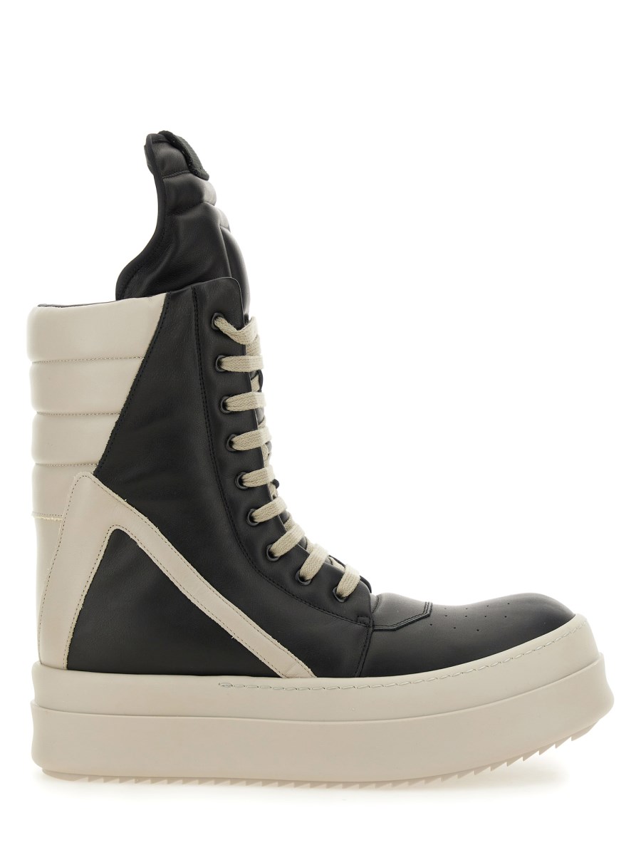 RICK OWENS SNEAKER MEGA GEOBASKET IN PELLE