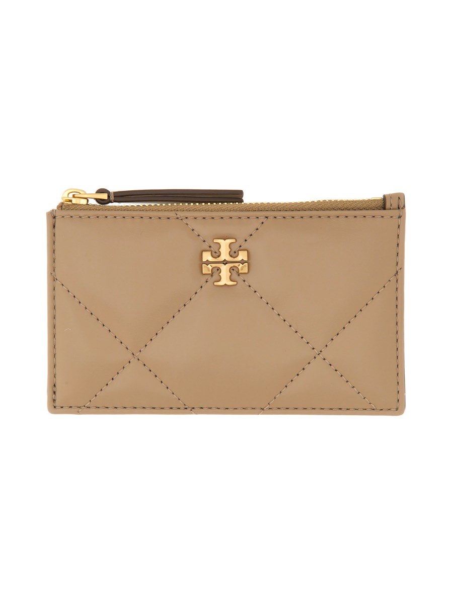 TORY BURCH PORTACARTE "KIRA" IN PELLE CON ZIP