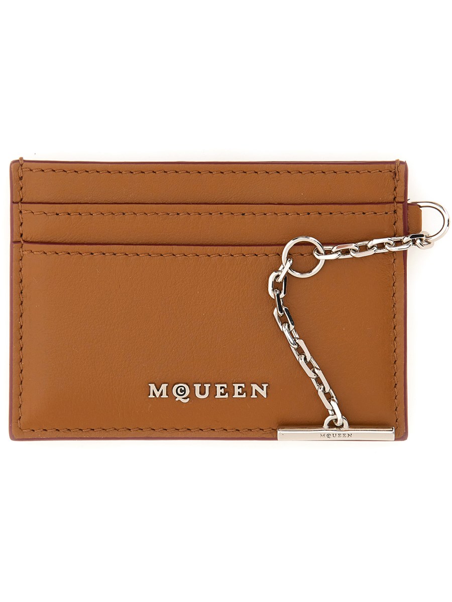 ALEXANDER McQUEEN PORTACARTE SLING IN PELLE