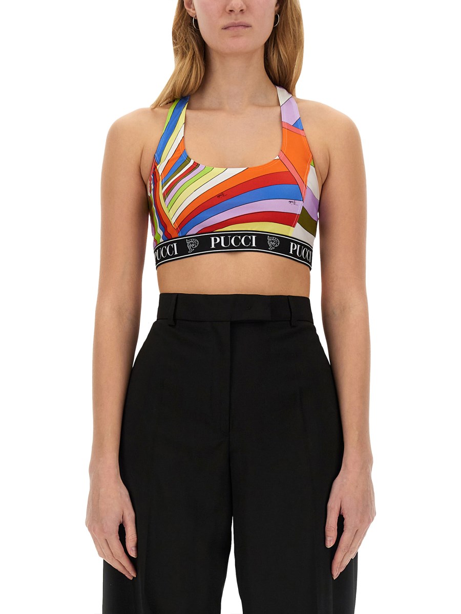 PUCCI TOP IN LYCRA CON STAMPA