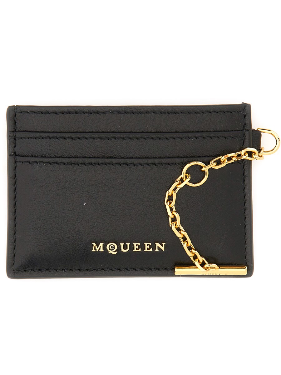 ALEXANDER McQUEEN PORTACARTE SLING IN PELLE