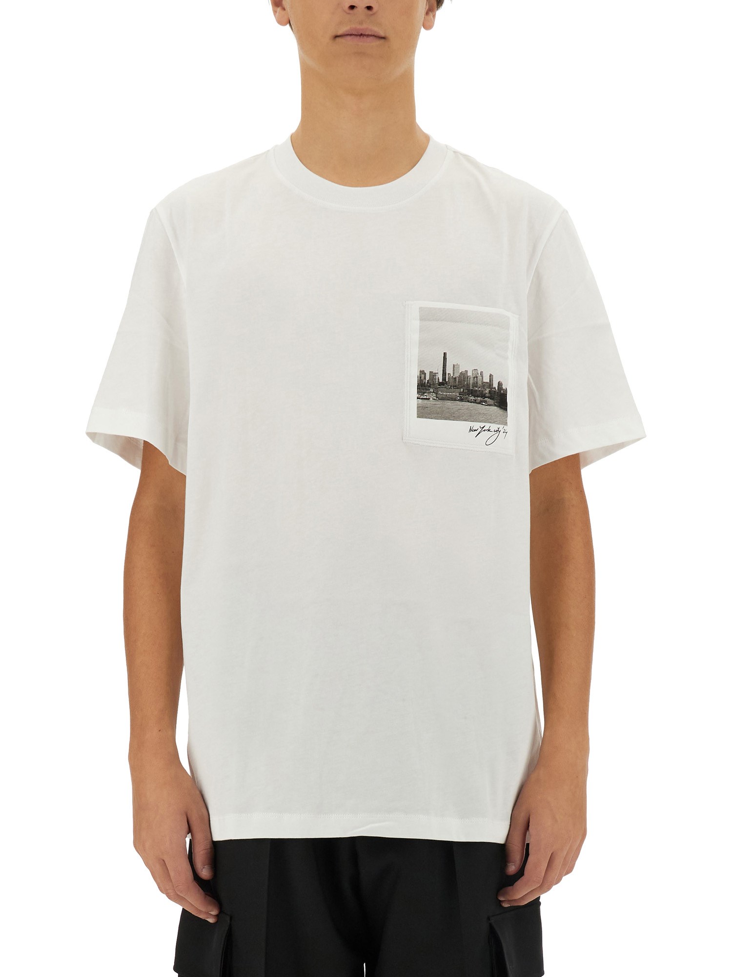 Helmut Lang Skyline Postcard Tee In White
