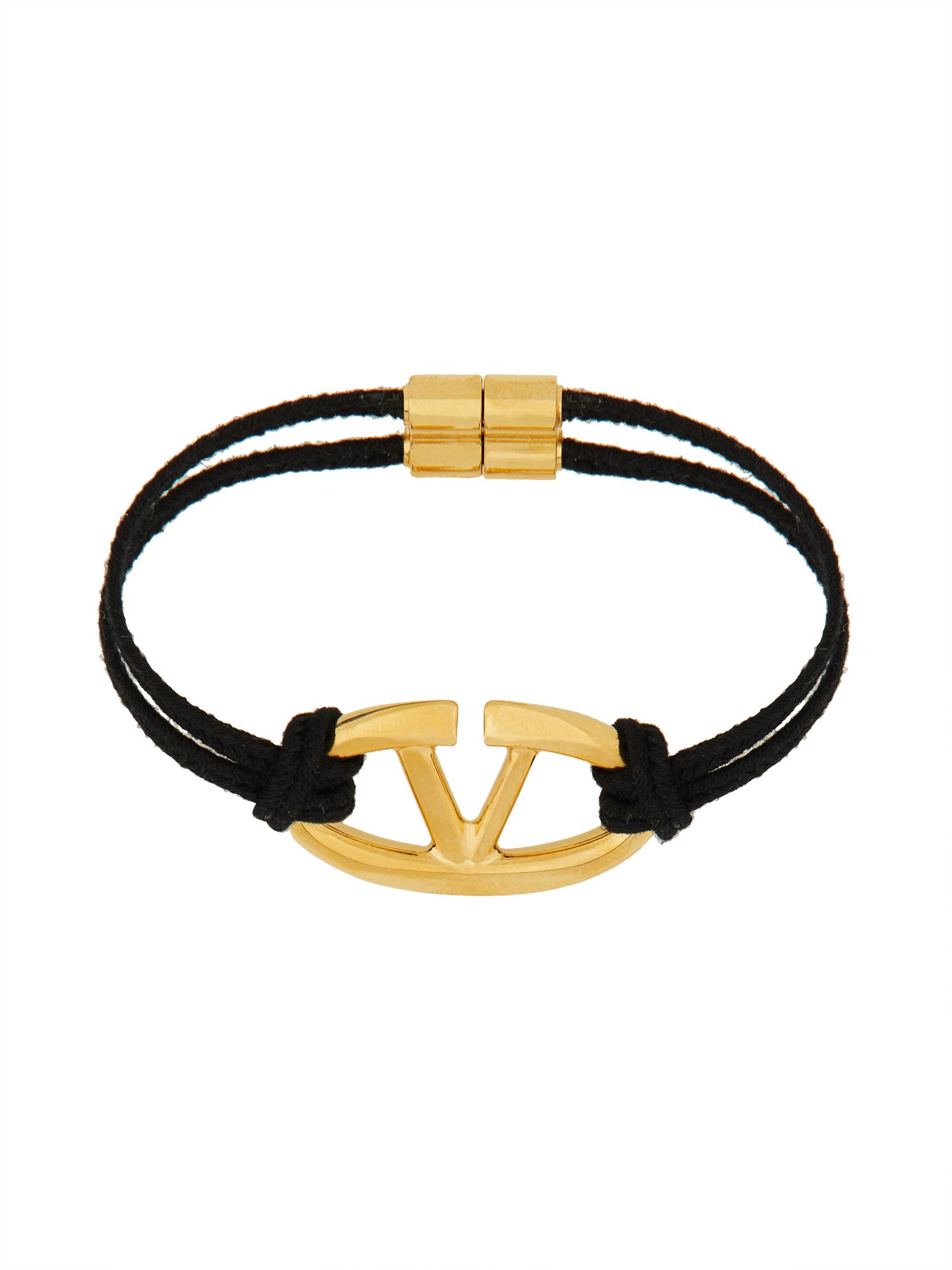 Shop Valentino Signature Vlogo Bracelet In Black