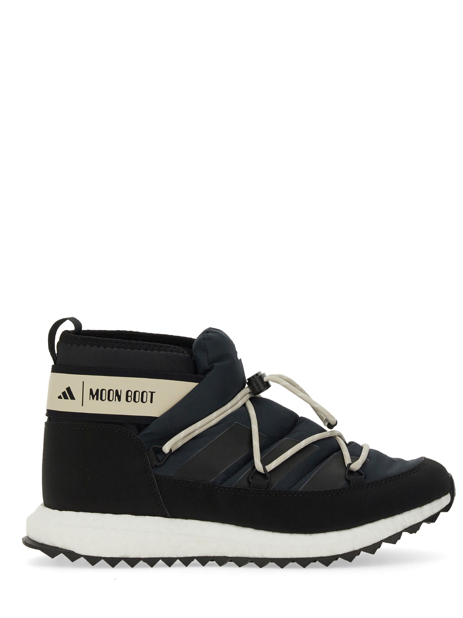 Adidas Originals Moonboost Low Low Heels Ankle Boots In Black Suede And Fabric In Black