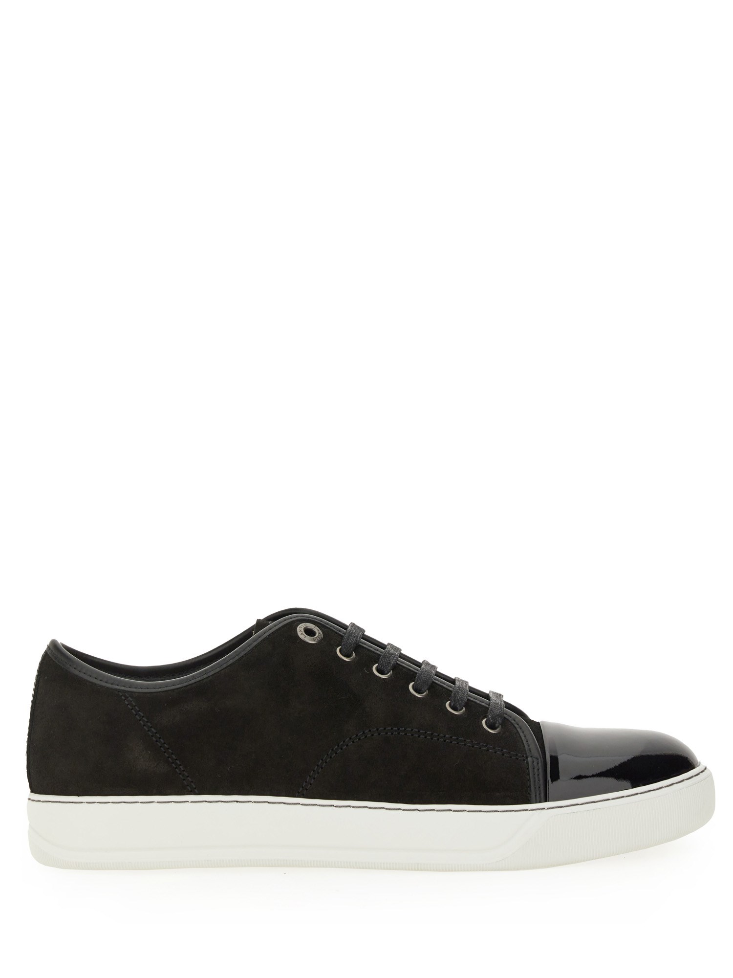 Shop Lanvin Suede Sneaker In Black