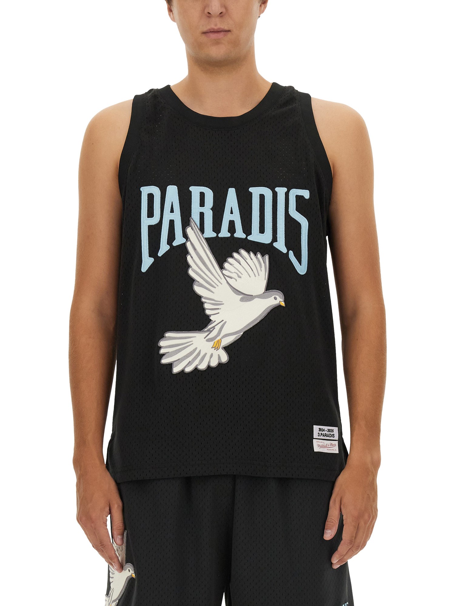 Shop 3paradis Tops With Logo In Black