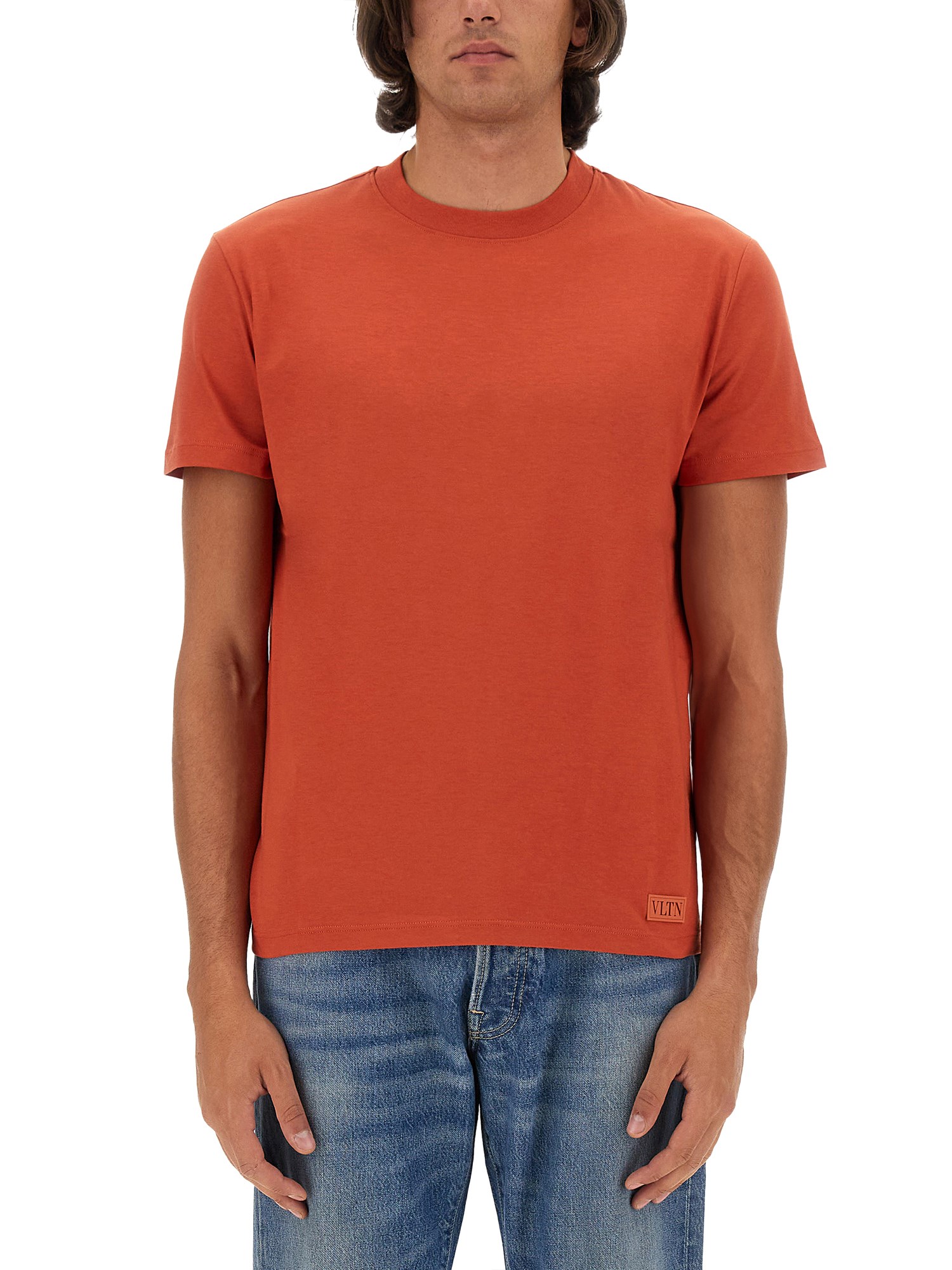 Valentino Relaxed-fit Orange Cotton T-shirt In Orange