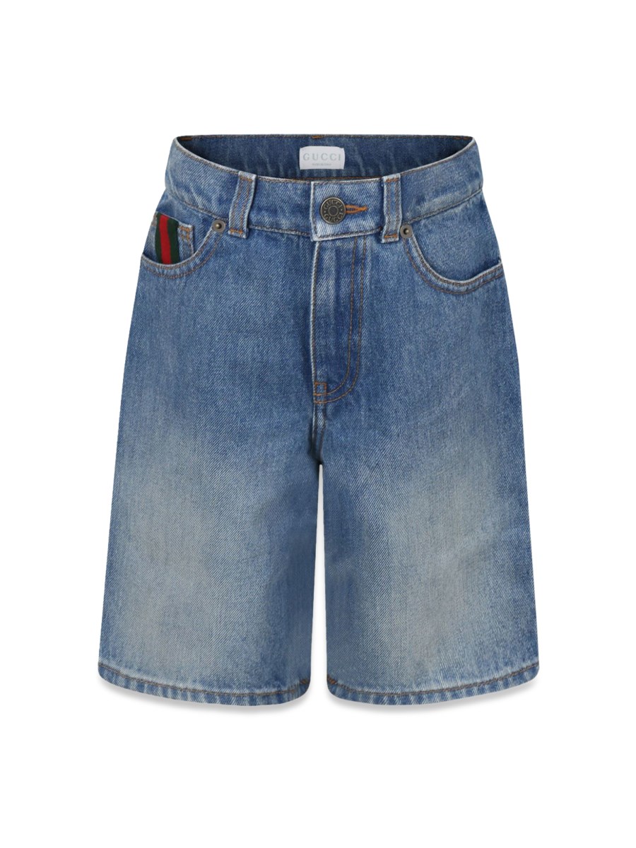 SHORTS IN DENIM CON NASTRO WEB