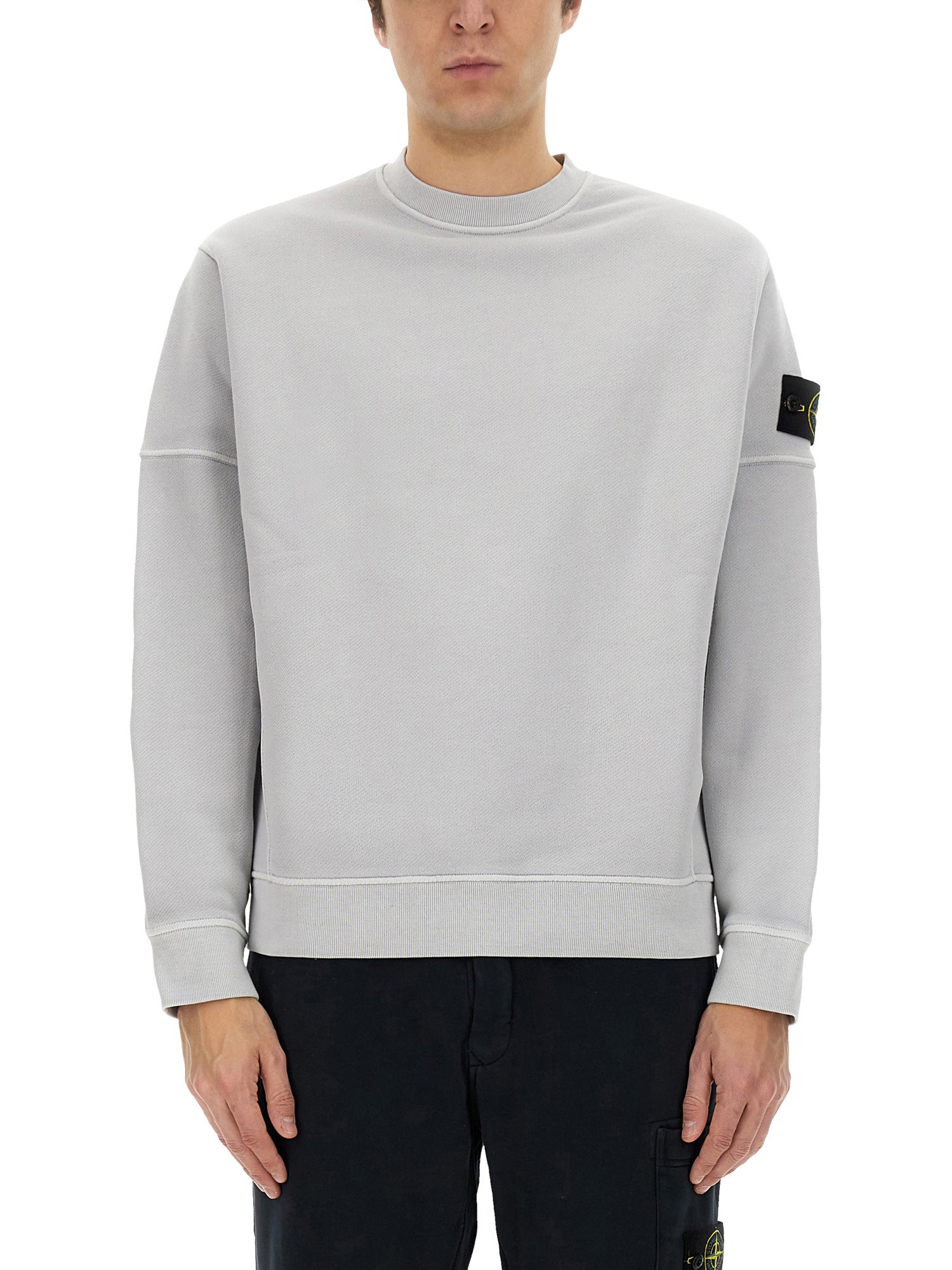 Stone Island Organic Cotton Sweatshirt In Gray