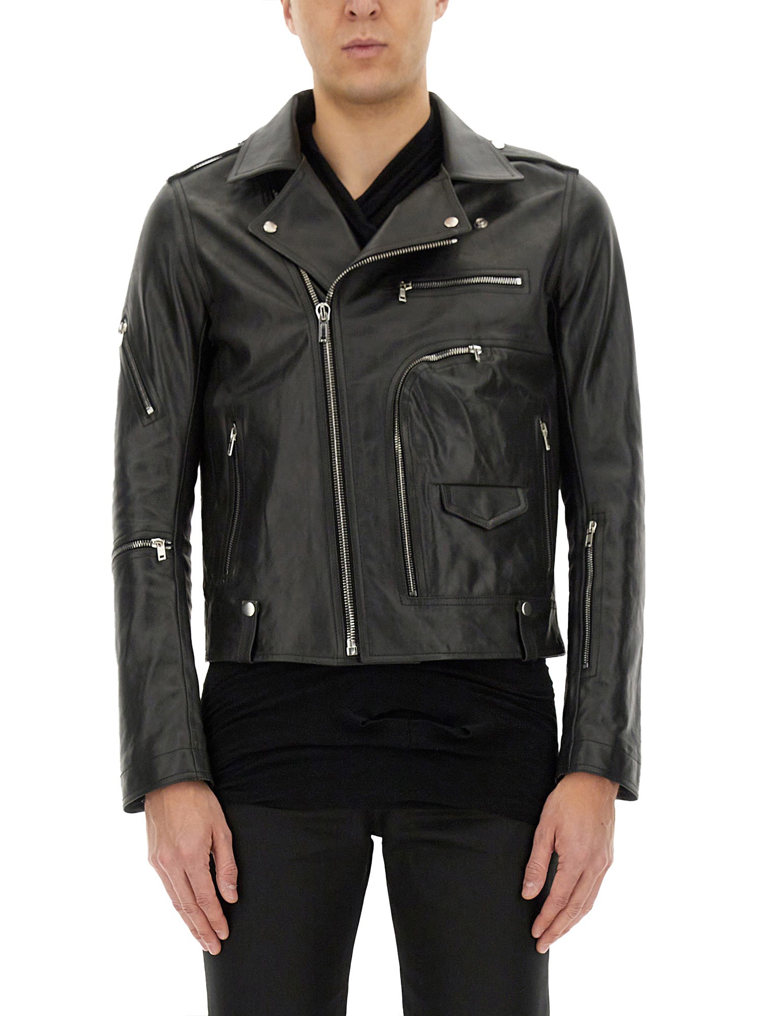 Rick Owens Bauhaus Stooges Leather Jacket In Black