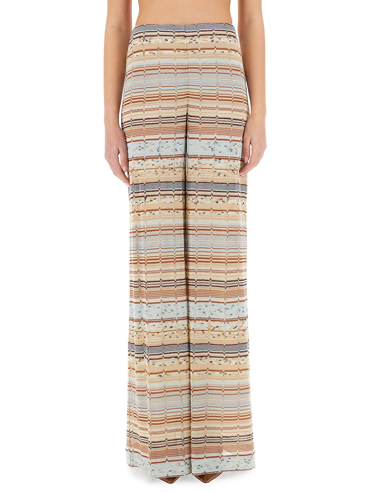 Missoni Leggings With Zig Zag Lamé Fringe In Multicolour