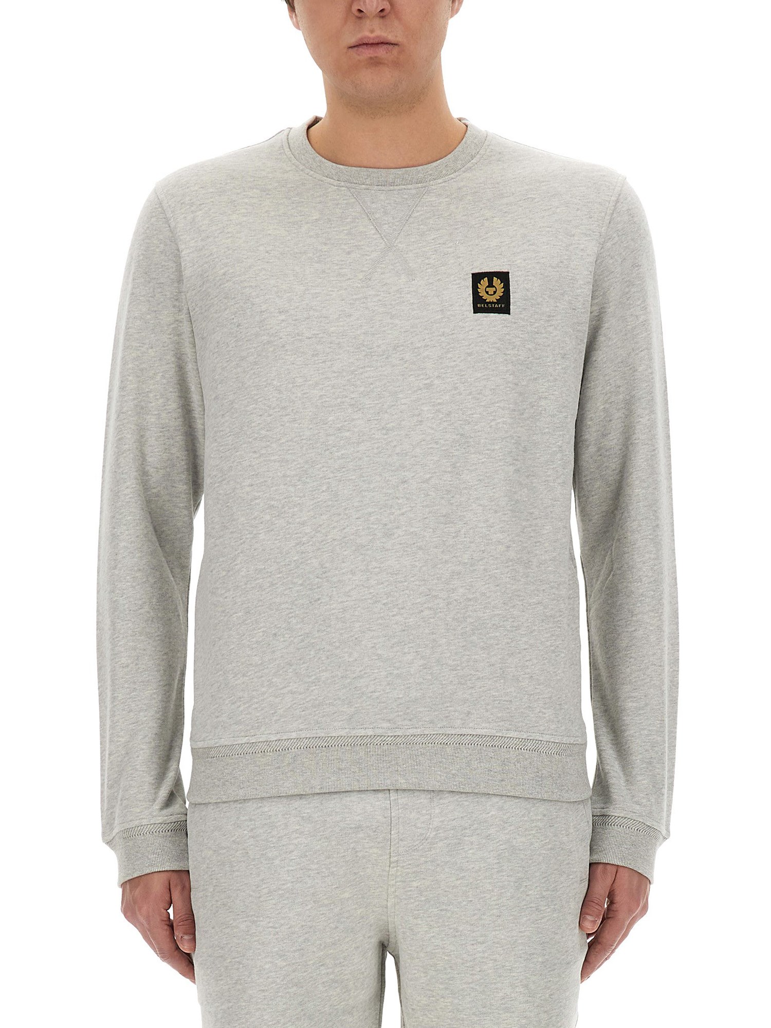Belstaff Sweatshirt With Logo Patch In Grey
