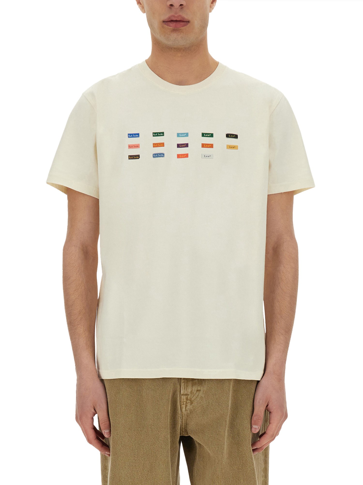Paul Smith Graphic Print Short Sleeve T-shirt In White