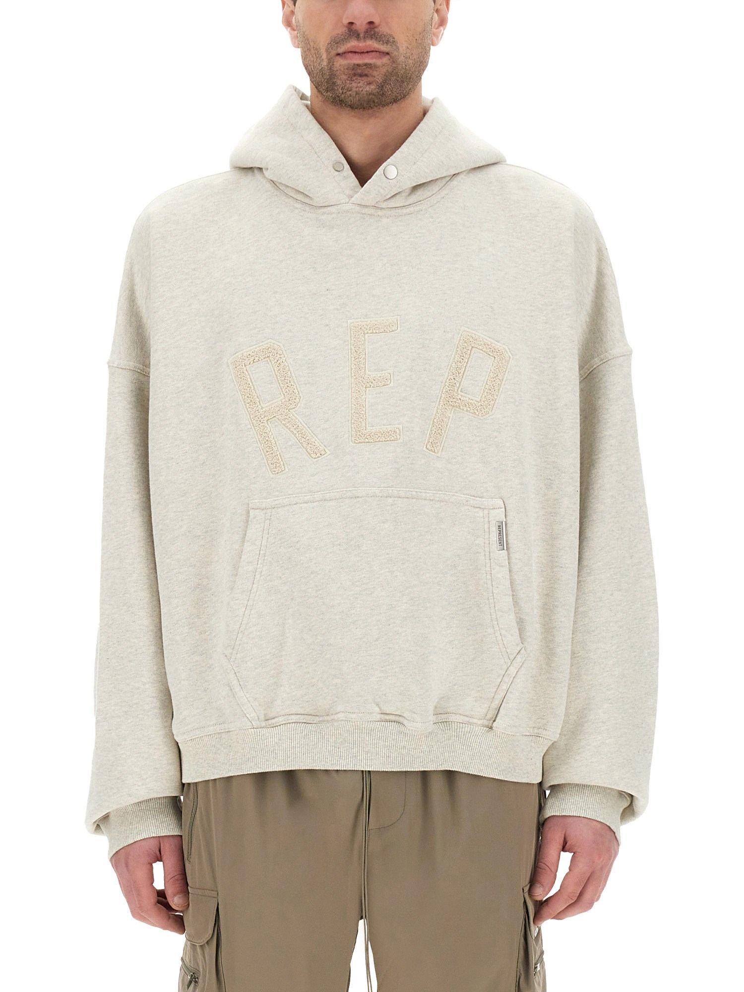 Represent Hooded Sweater Kangaroo Pocket In White