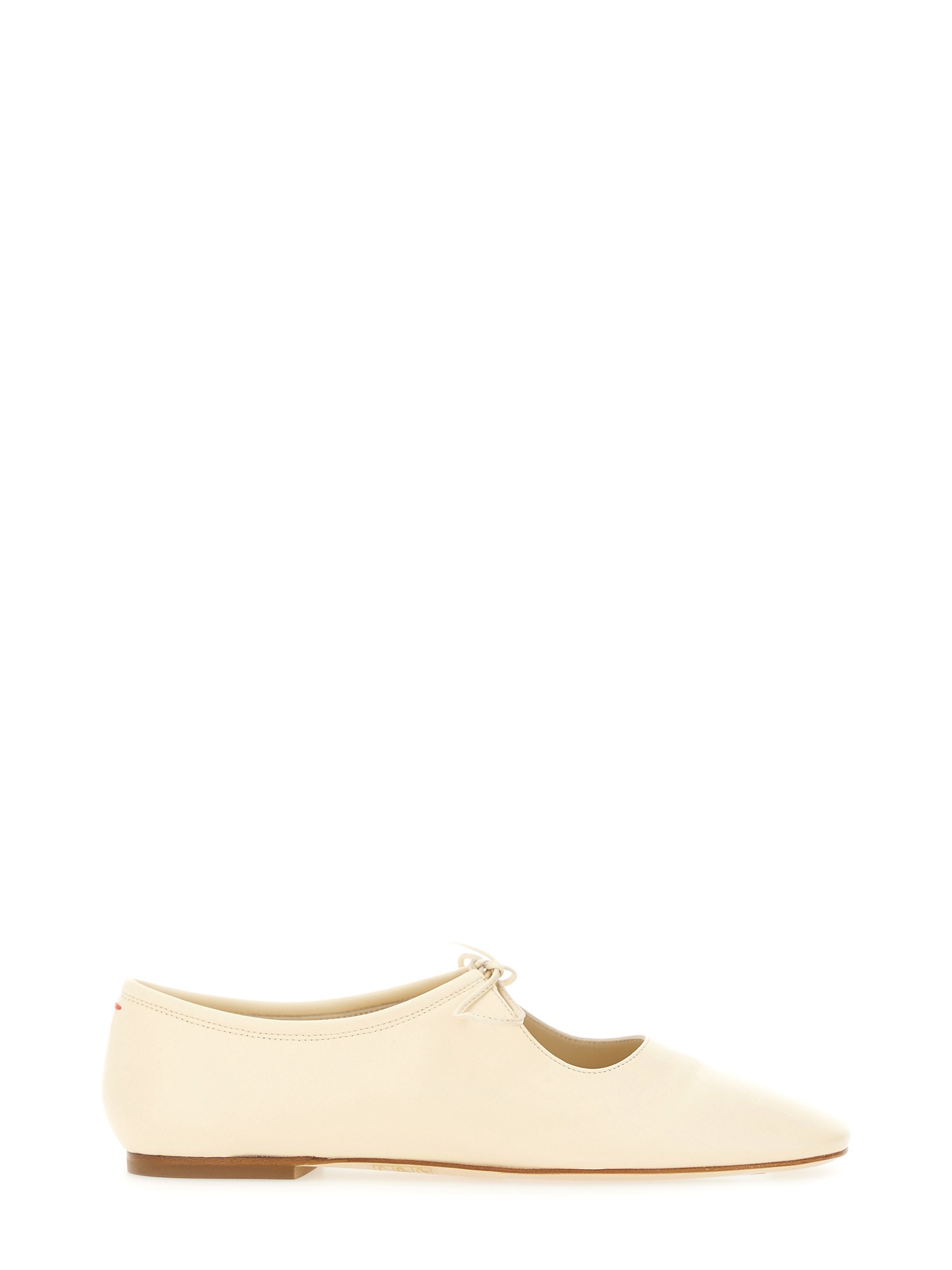 Aeyde Pointed Toe Leather Ballet Flats In White