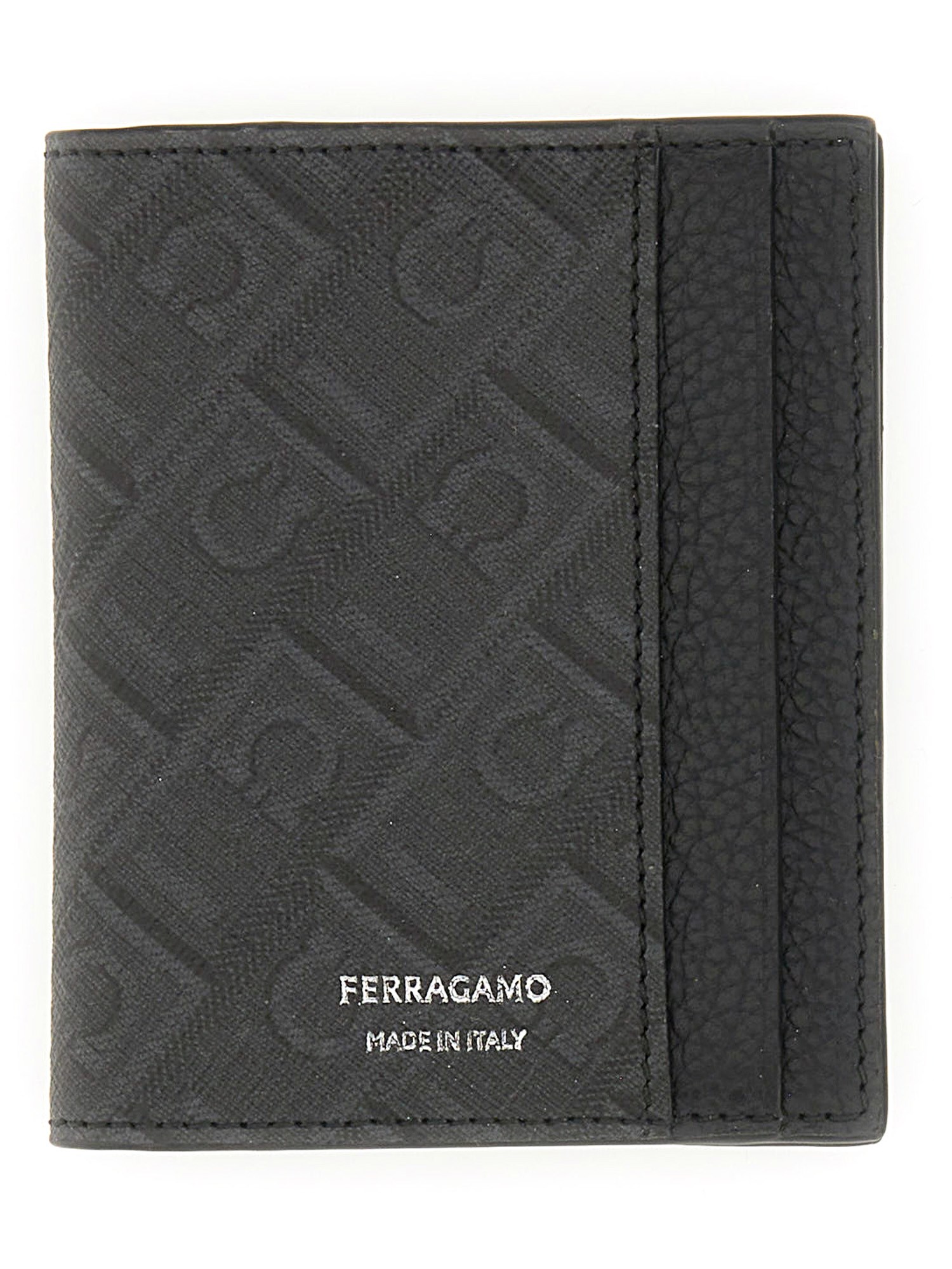 Shop Ferragamo Credit Card Holder "monogram" In Black