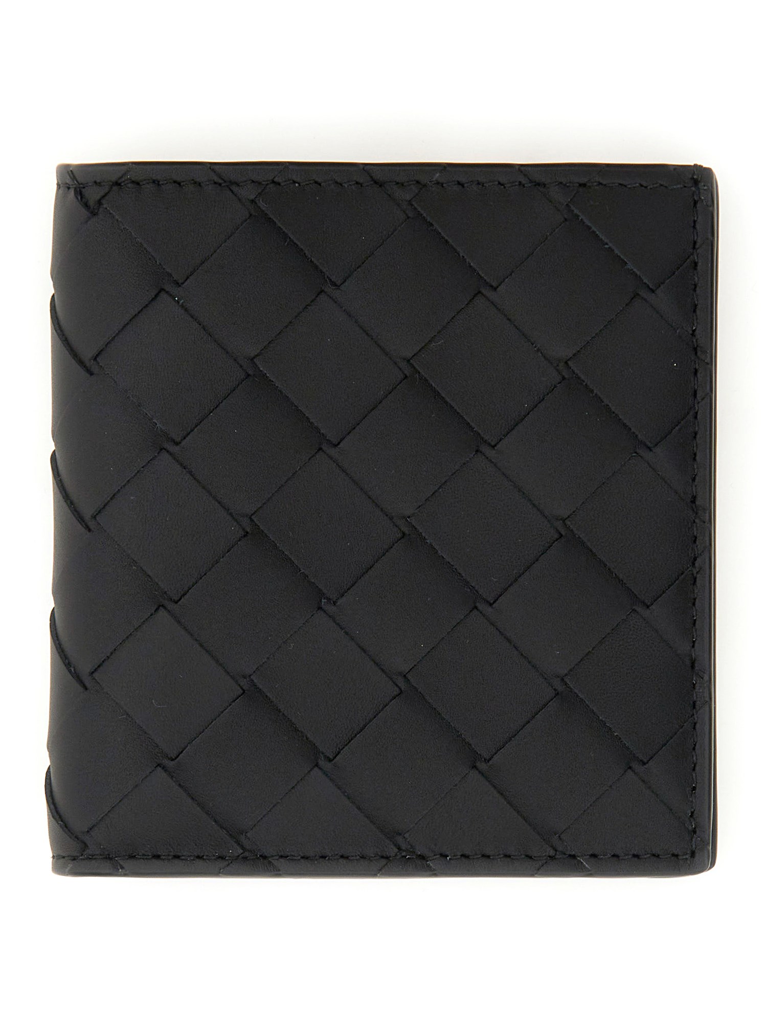 bottega veneta portafoglio bi-fold sottile intrecciato