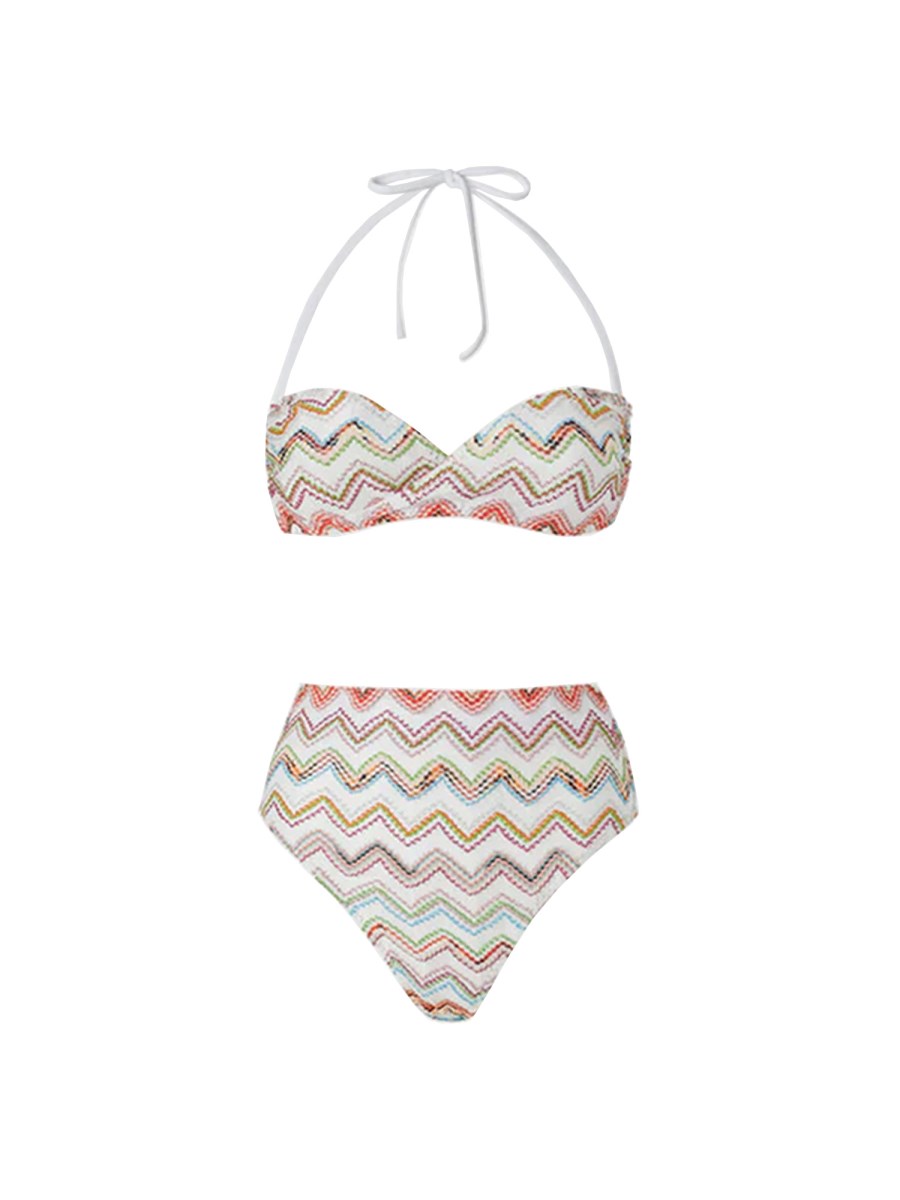 BIKINI IN NYLON STRETCH ZIG ZAG LAMÉ