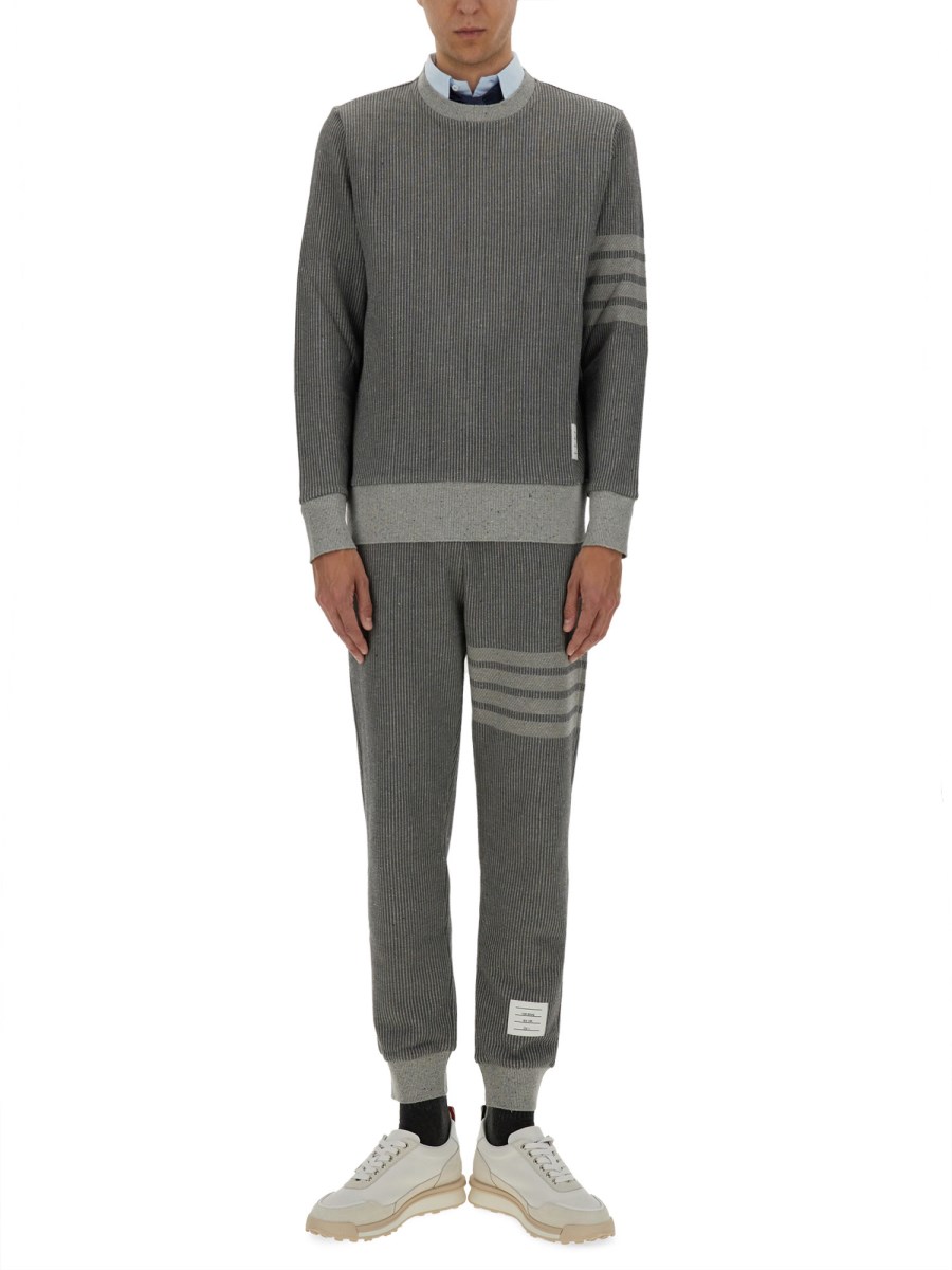 PANTALONE IN COTONE E SETA 