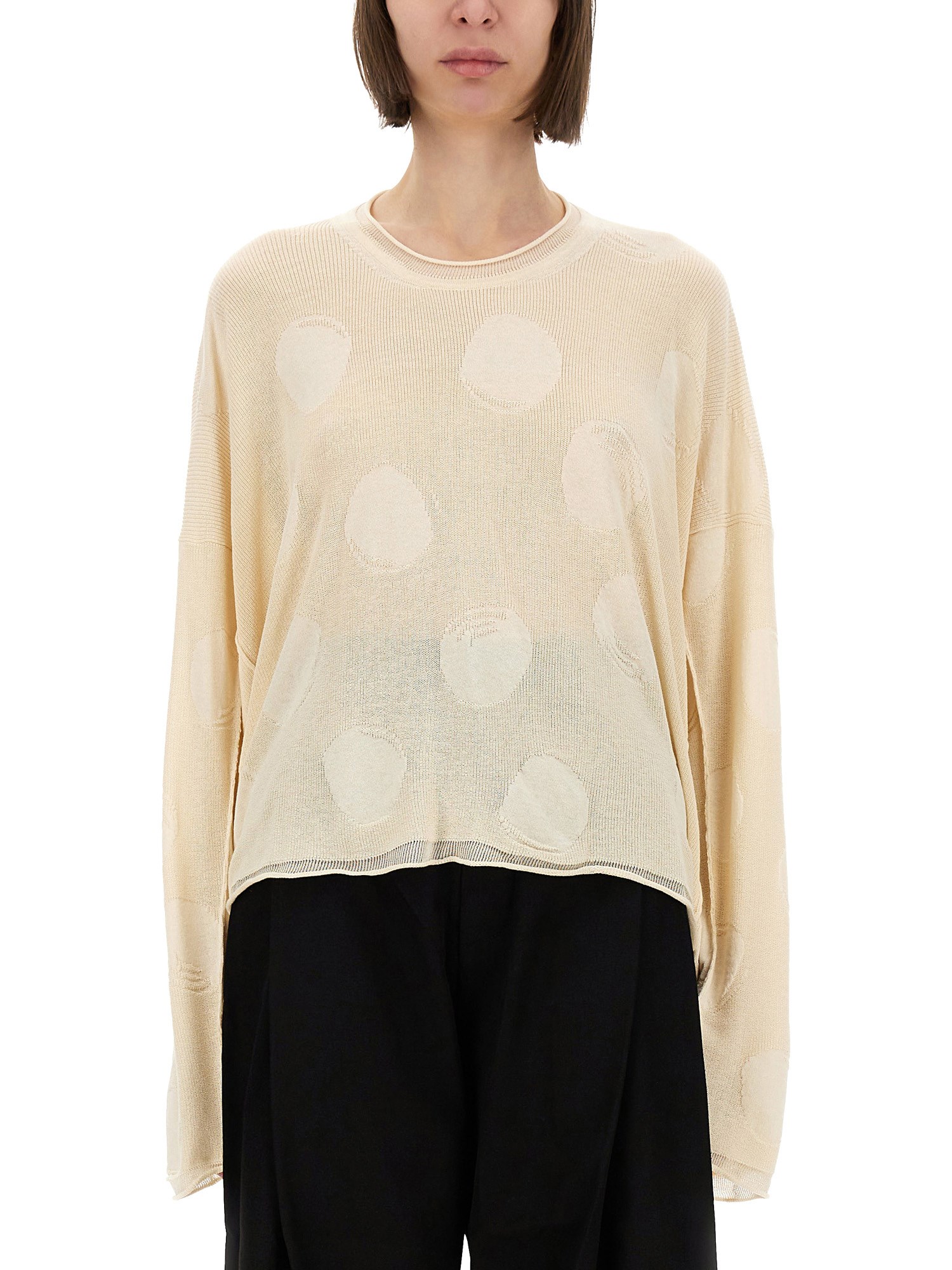Uma Wang Shirt With Polka Dot Pattern In Ivory