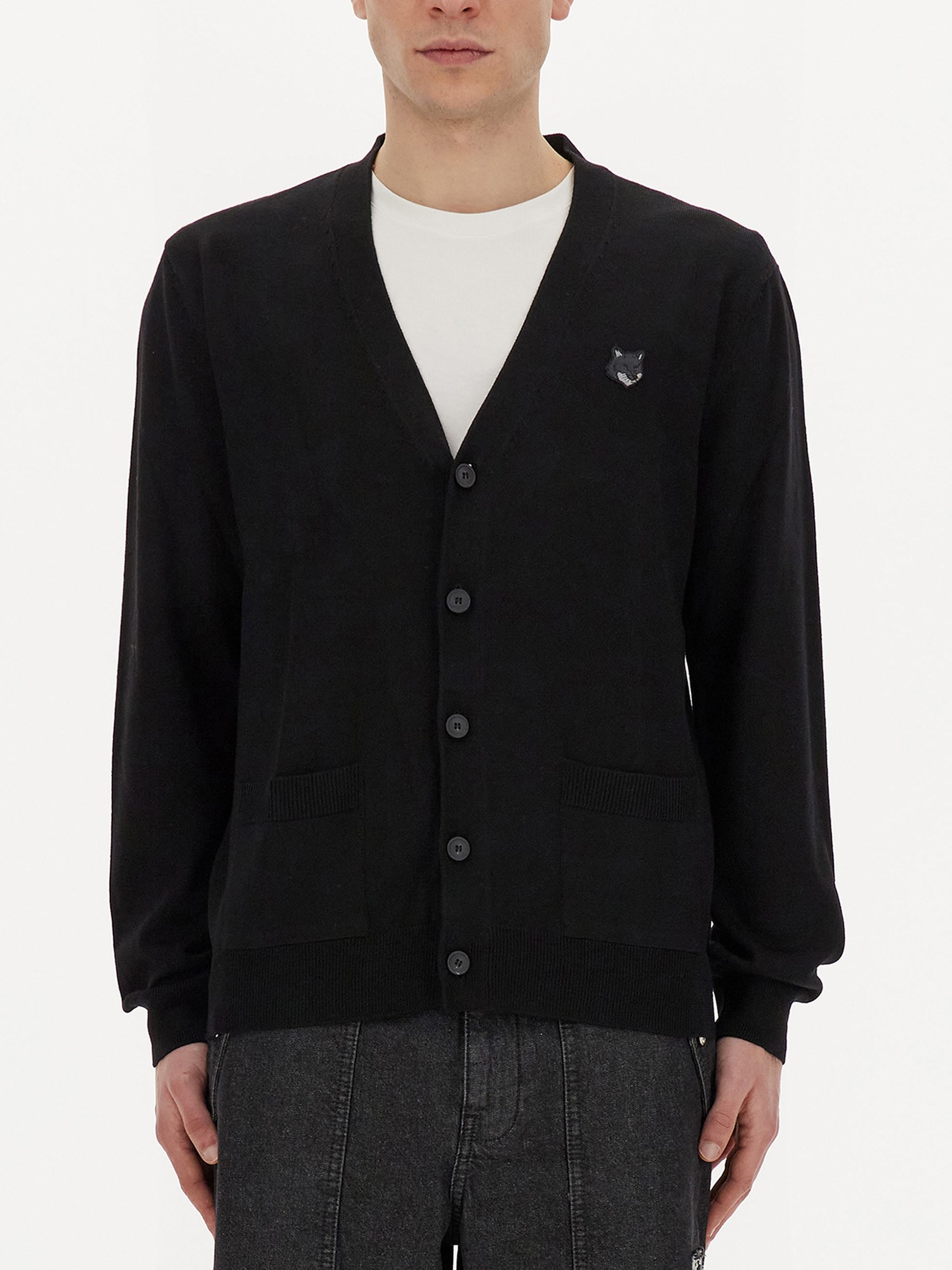 Shop Maison Kitsuné Regular Fit Cardigan In Black