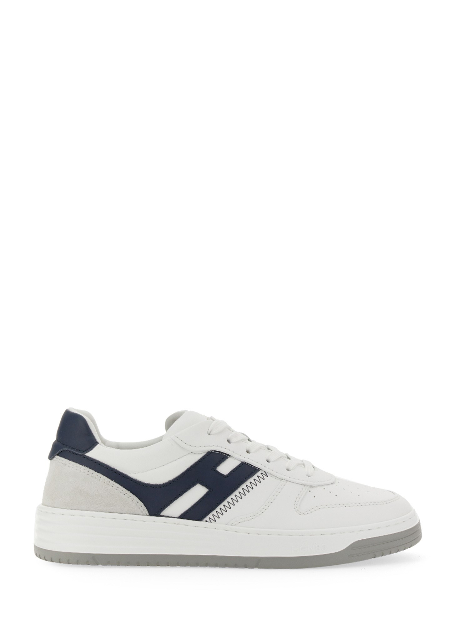 Hogan H630 Leather Sneakers With Contrasting Monogram In White