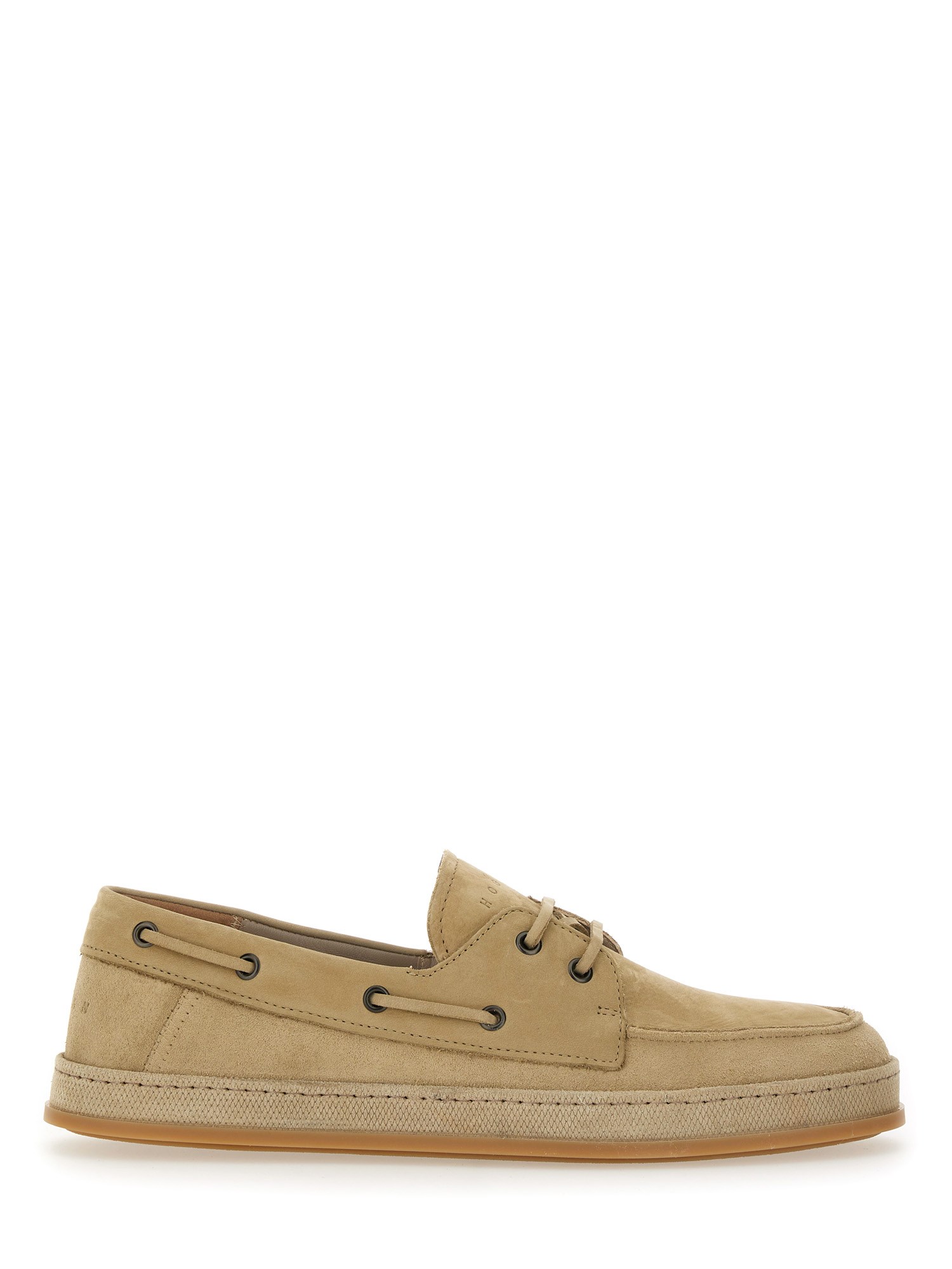 Hogan H683 Boat Loafer In Calf Leather In Beige