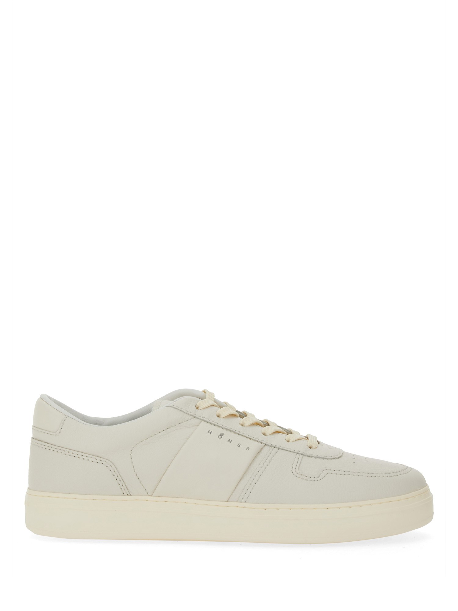 Hogan Smooth And Suede Leather H-tv Sneakers In White
