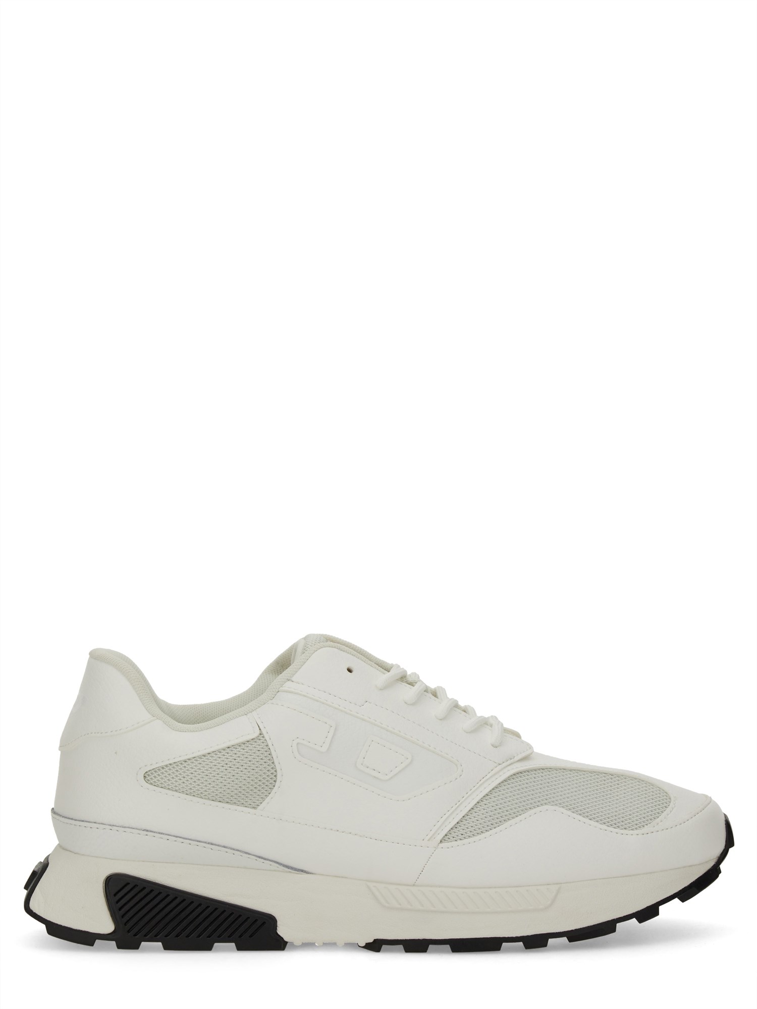 Diesel Controlled Mesh Panels Round Toe Sneaker In White