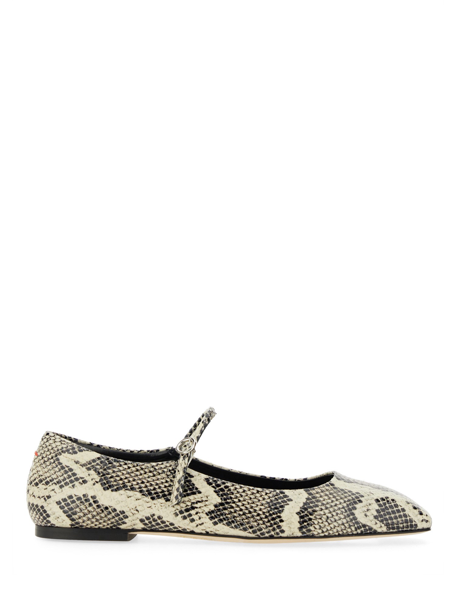Aeyde Uma Snake Printed Leather Flats In Multicolour