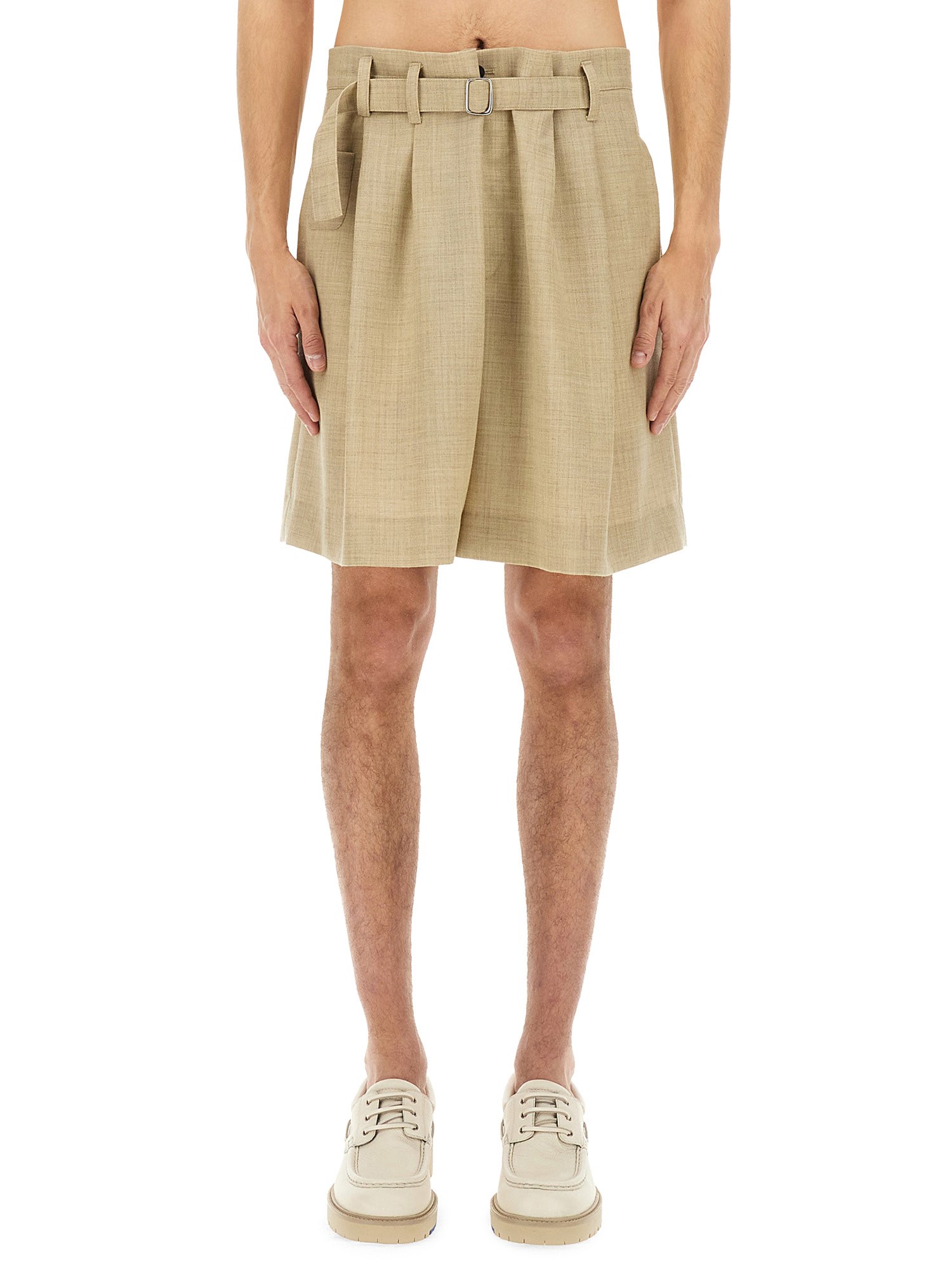 Jacquemus Wool Canvas Fernando Shorts In Beige