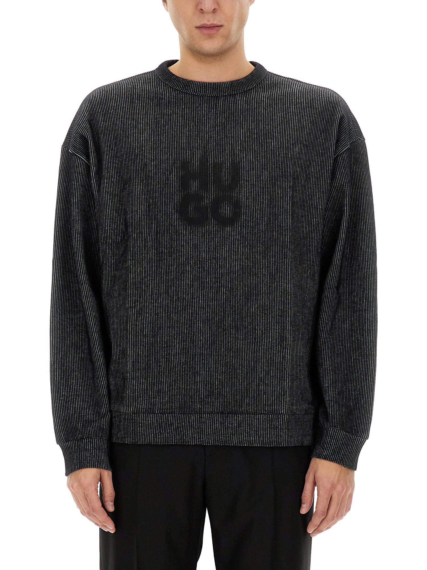 Hugo Boss Dinkam Mens Crew Neck Sweatshirt In Black