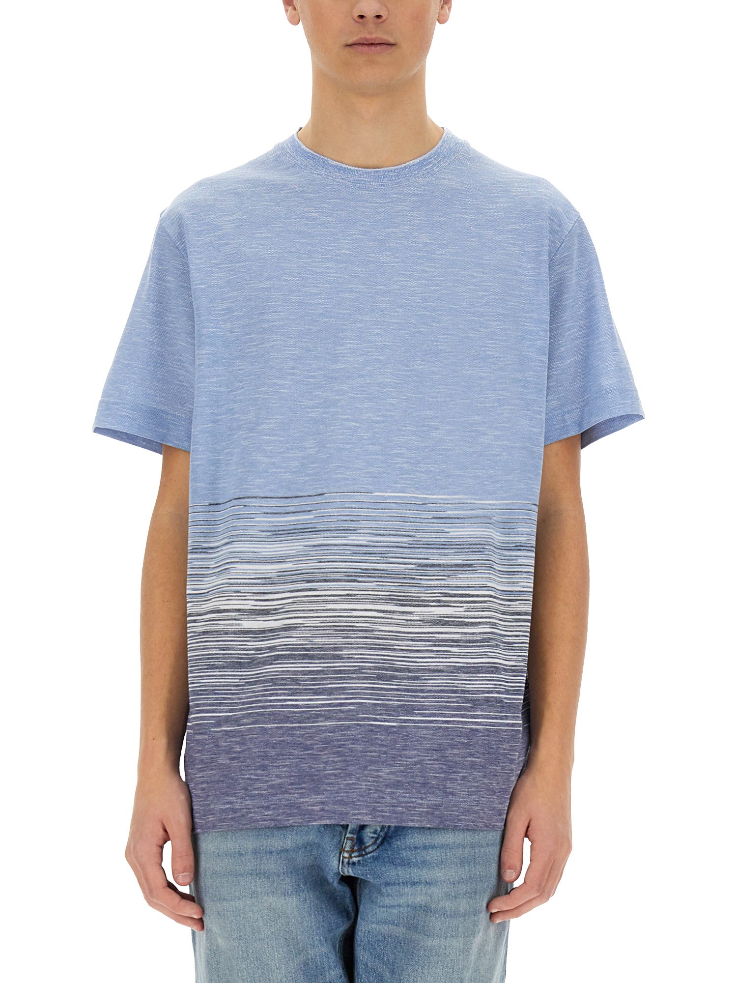 Missoni Men's Flame Cotton And Linen T-shirt | Size Small | Us25sl09 Color Bj00mrs72iz In Multicolour