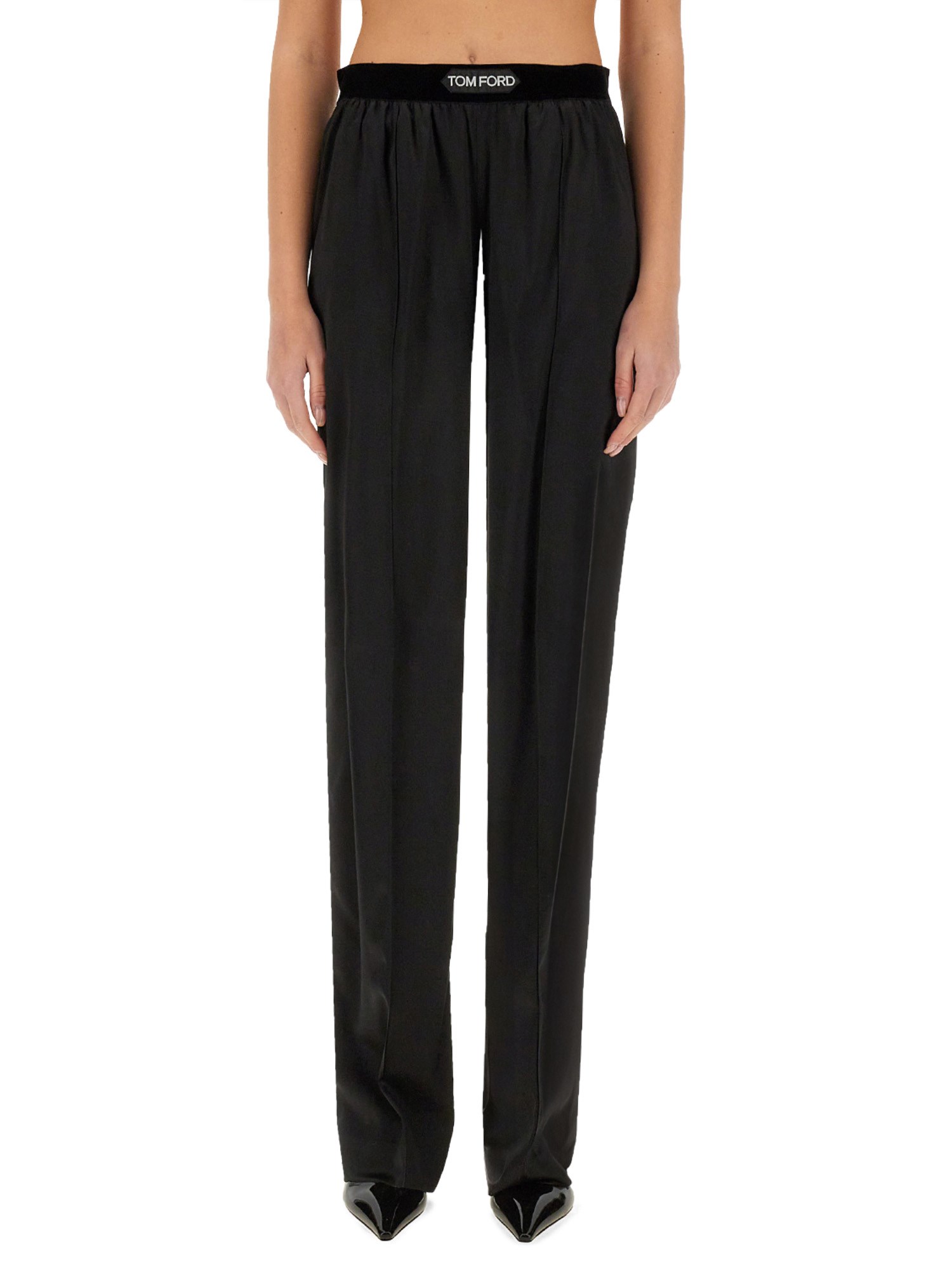 Tom Ford Black Straight Cut Trousers In Black