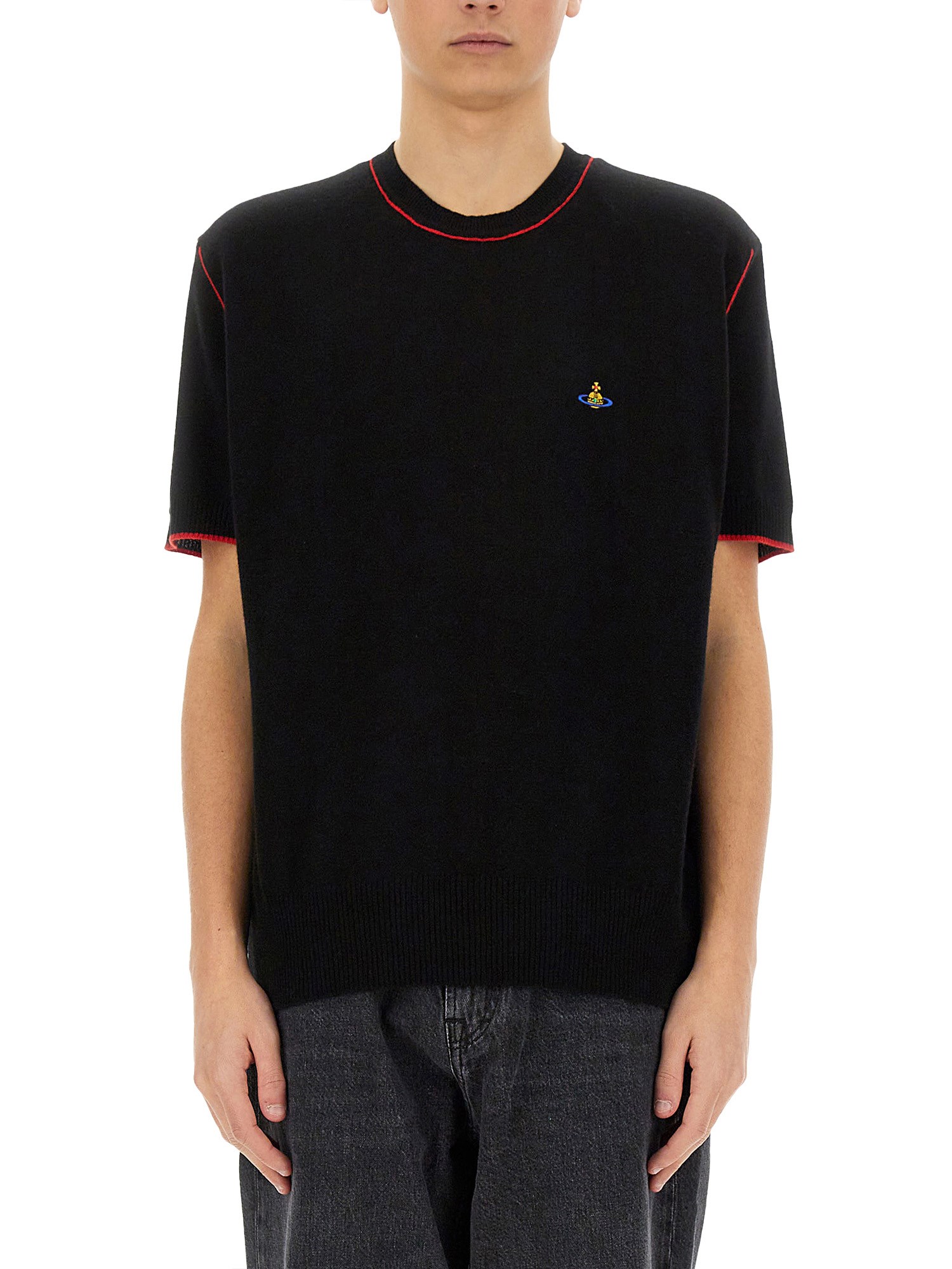 Vivienne Westwood "alex" T-shirt Contrast Trim In Black