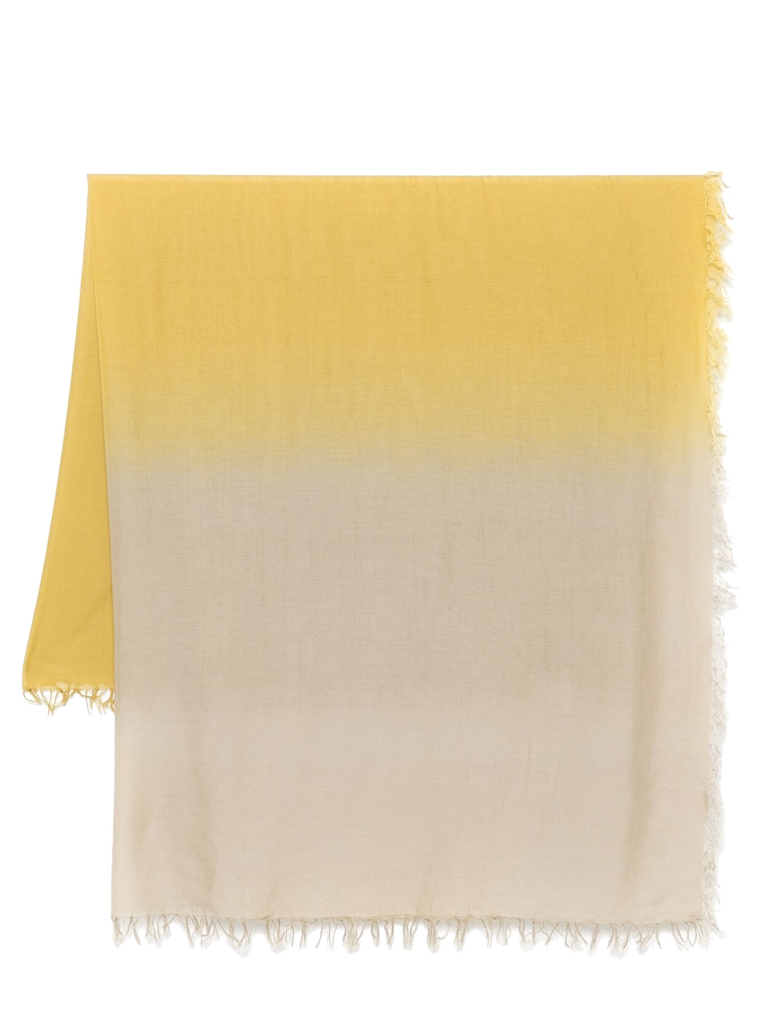 Fabiana Filippi Degrade Scarf With Delicate Fringed Edges In Yellow